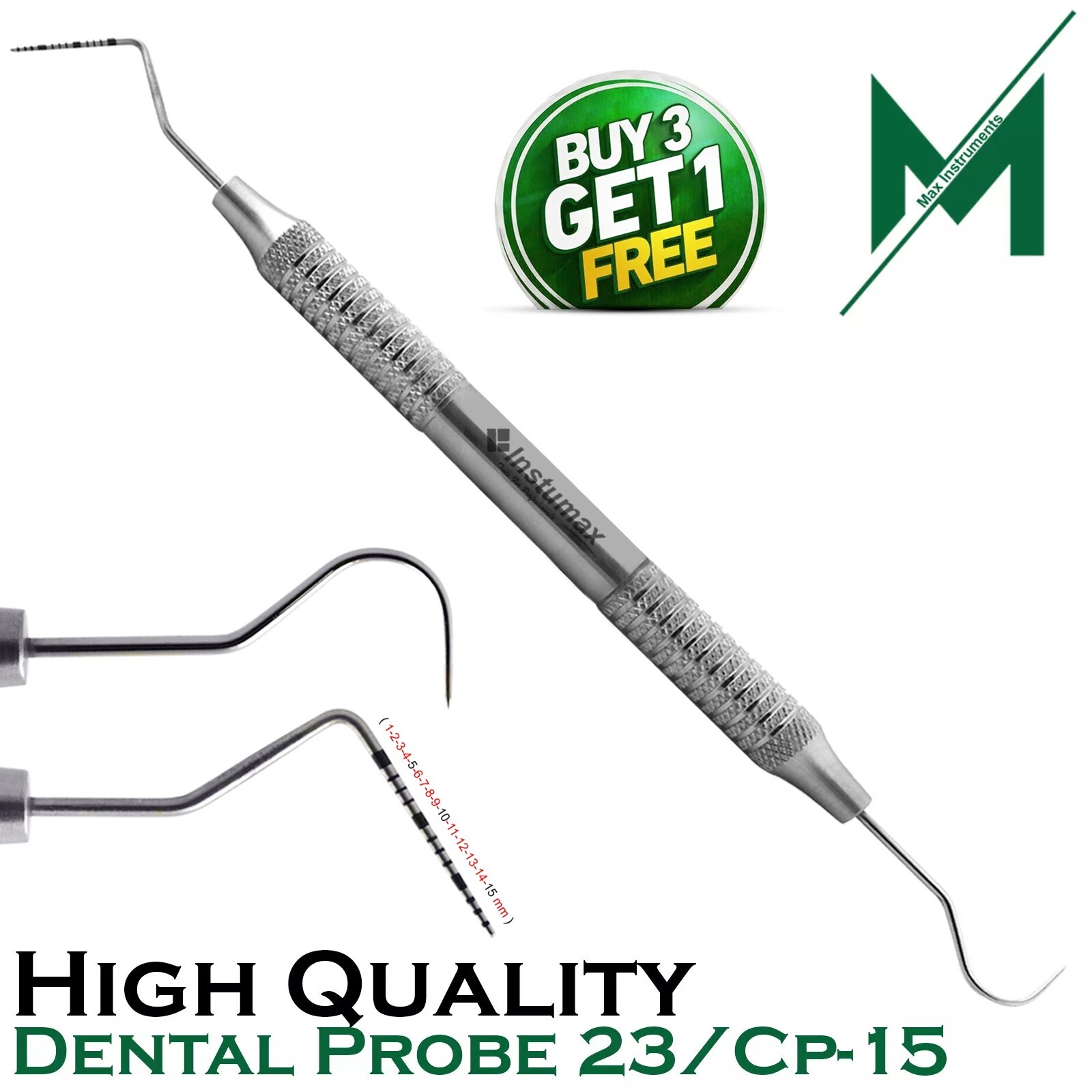 Dental Perio Explorer 23 Probe UNC 15 Hallow Handle Marking Double Ended Tool