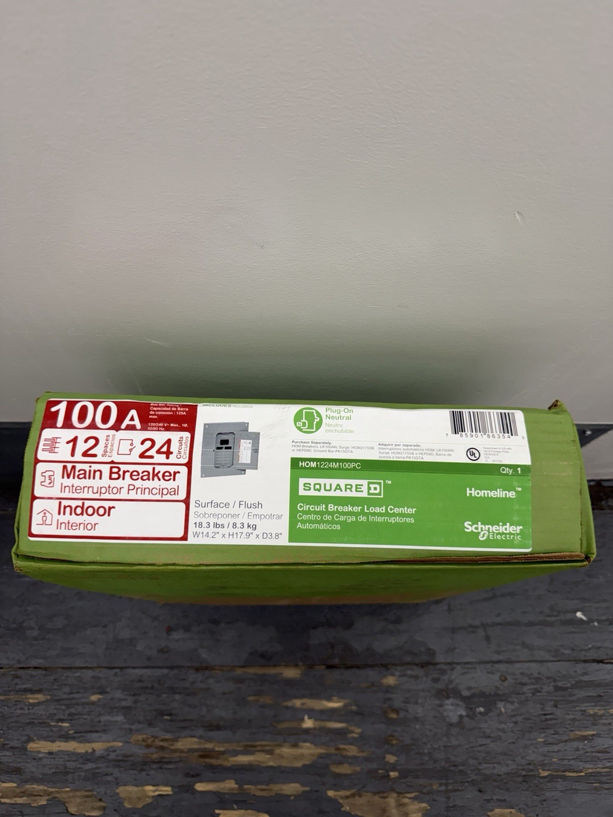 Schneider Electric HOM1224M100PC Main Breaker – Grey