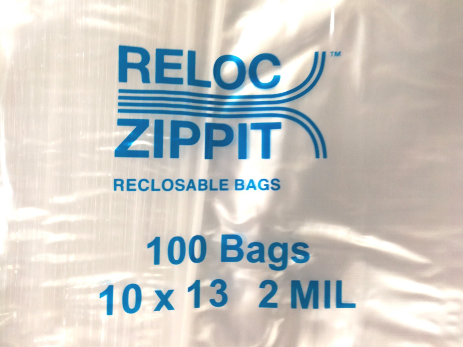 Large Reloc Zippit 10 x 13″ Clear Reclosable Bags Top Seal Lock Poly 2Mil 100pcs