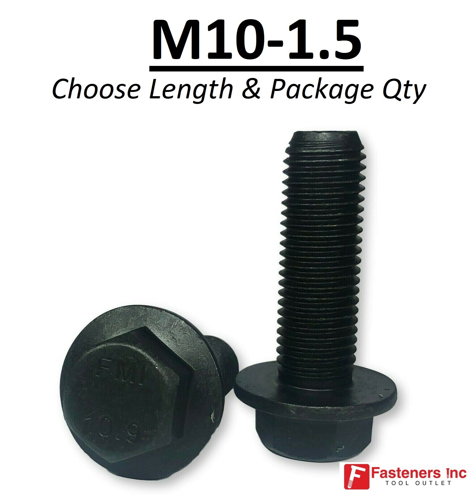 (Choose Length & Qty’s) M10-1.5 Grade 10.9 Metric Flange Bolts Black Phos & Oil