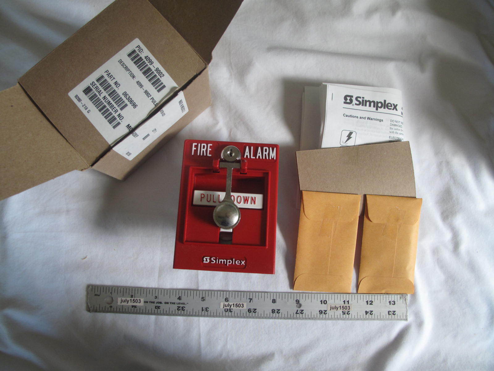 (1) NEW Simplex 4099-9002 Addressable Fire Alarm Pull Station Assembly