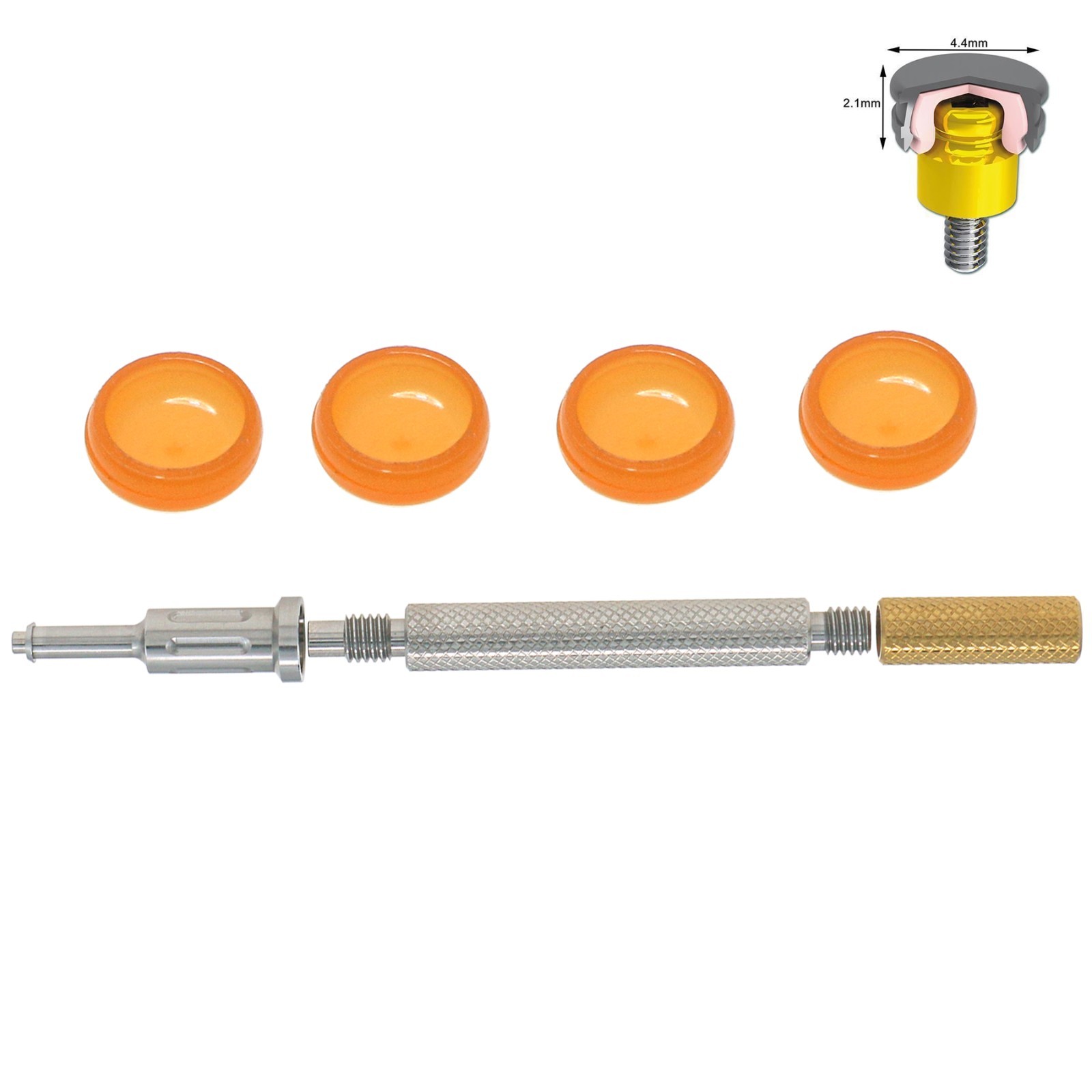 Dental Locator Overdenture Retention Implant Male Caps 0.8lbs Removal Core Tool