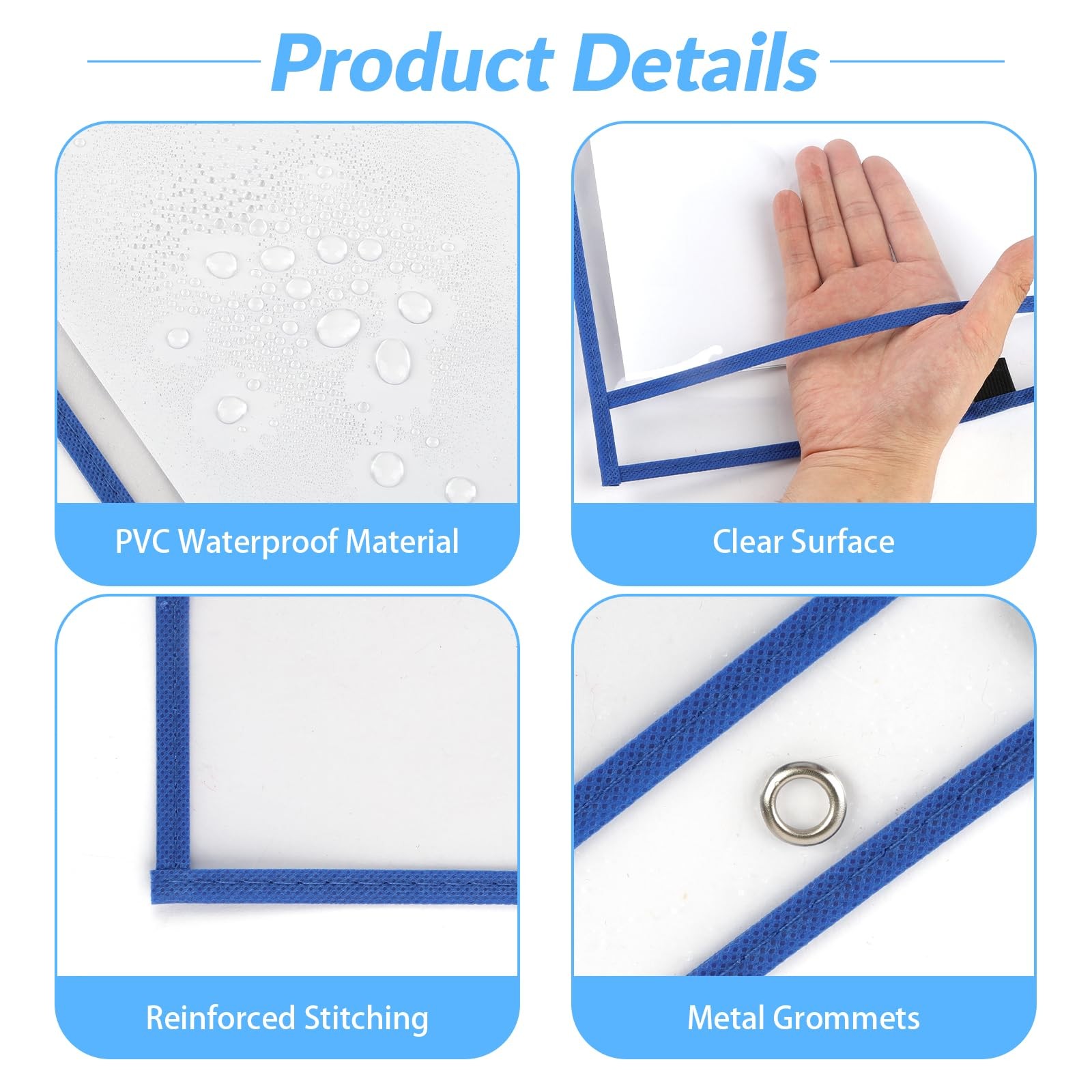 Dry Erase Pocket Sleeves 8 Pack, 13.5×10 Inch Clear Plastic Paper Sleeves, He…