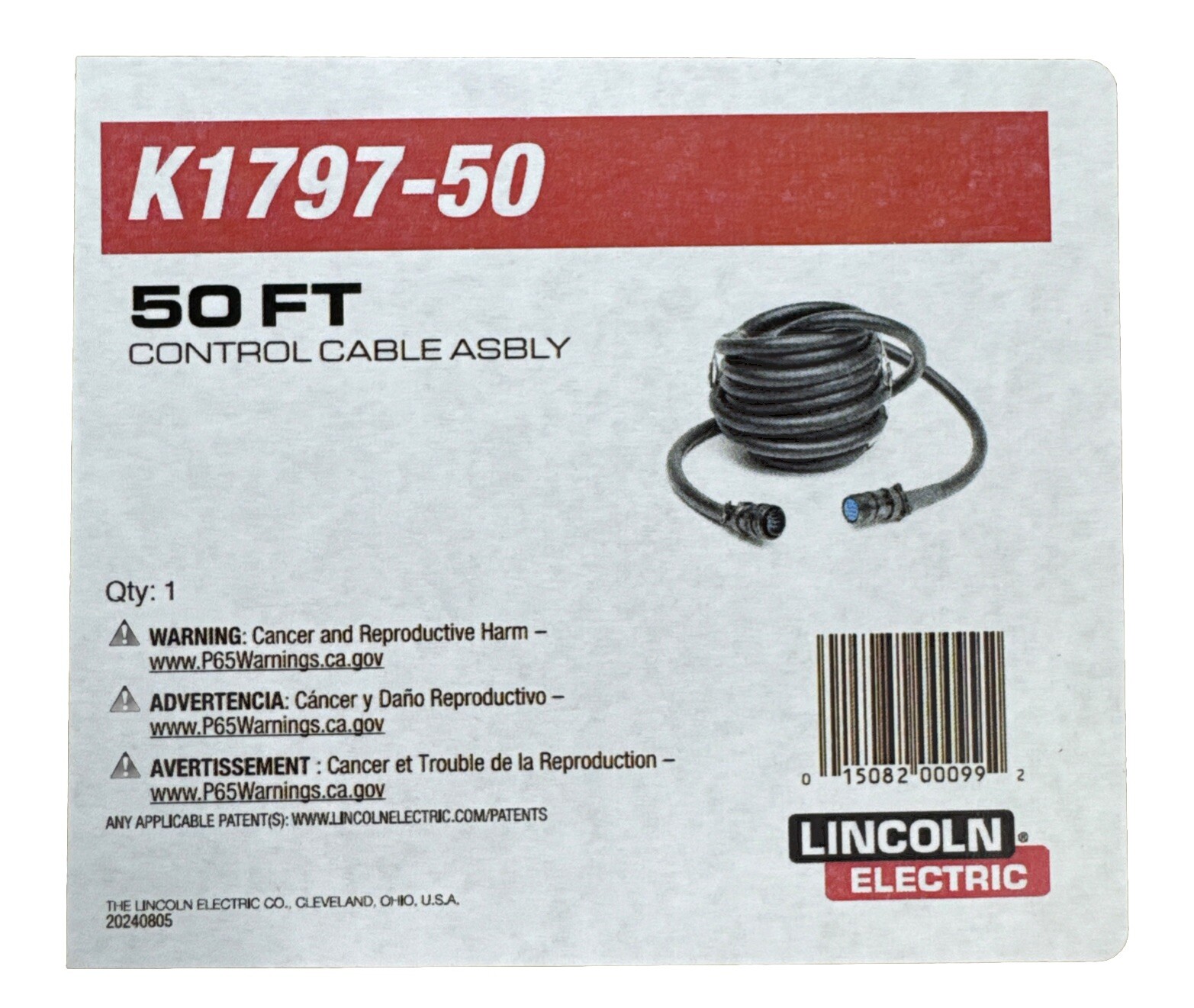 Lincoln K1797-50 Control Cable Extension M19649-50. M 14pin, F 14pin 50ft/15.2m.