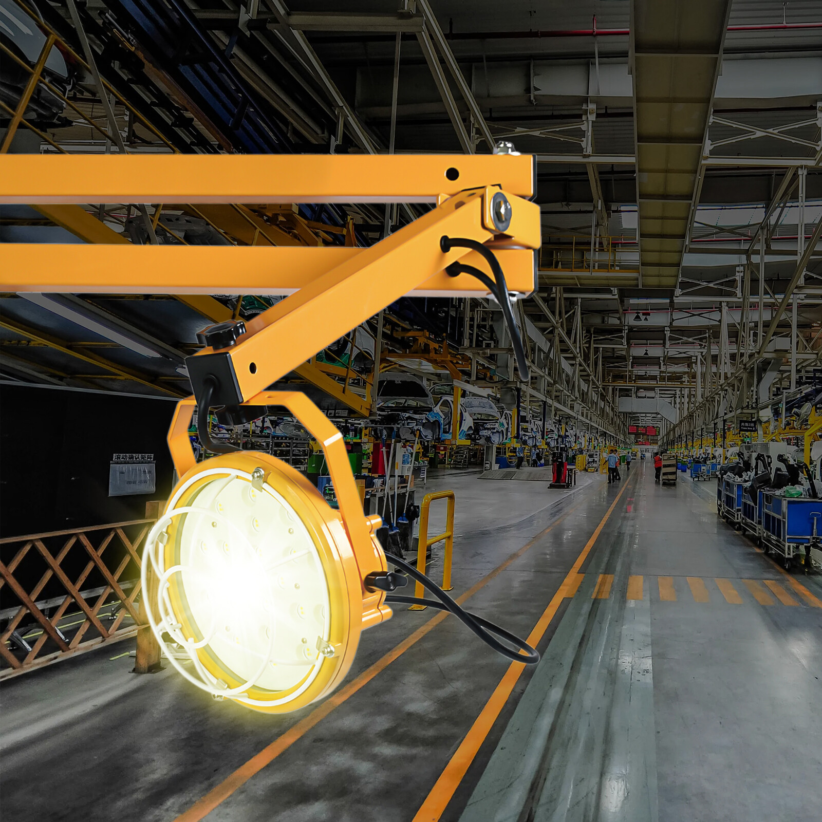 Foldable Loading Dock LED Lights Outdoor Work Swing Arm Lamp for Warehouse 50W
