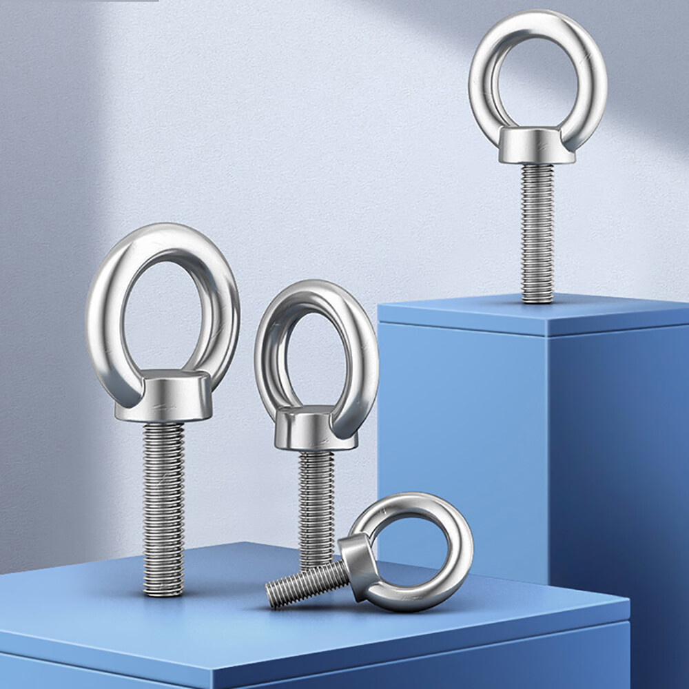 1/2 Pcs A2 Stainless Steel Extended High Strength Eye Bolts M3 M4 M5 M6 – M24