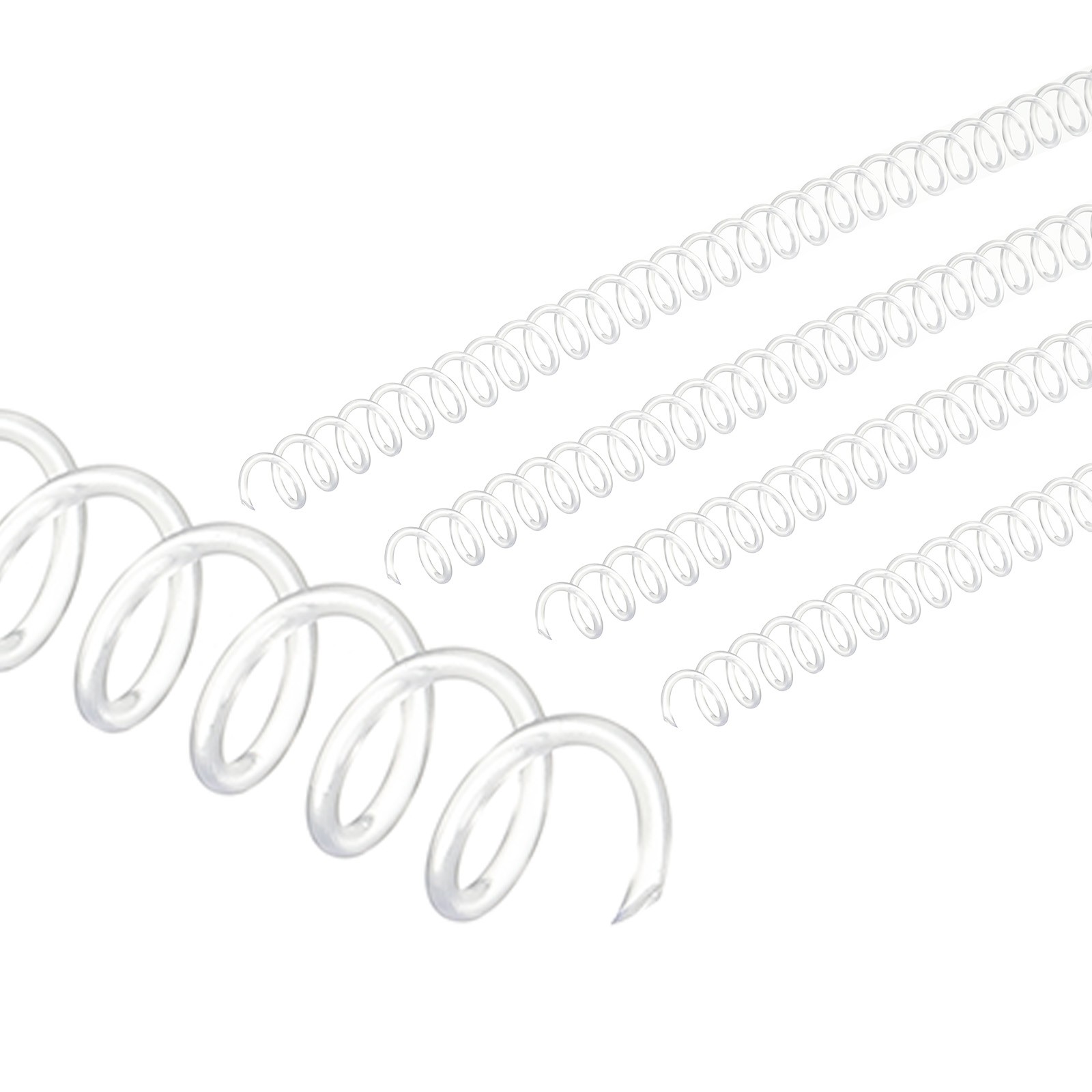 11mm(7/16″) Spiral Binding Coils, 50 Pcs Spirals 80 Sheet Capacity, Transparent