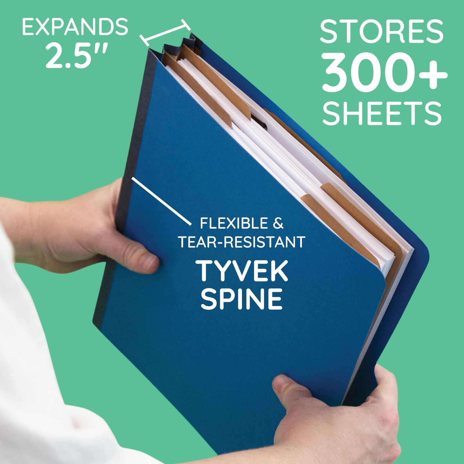 10 Blue Classification Folders with Dividers – Employee Personnel File Folder…