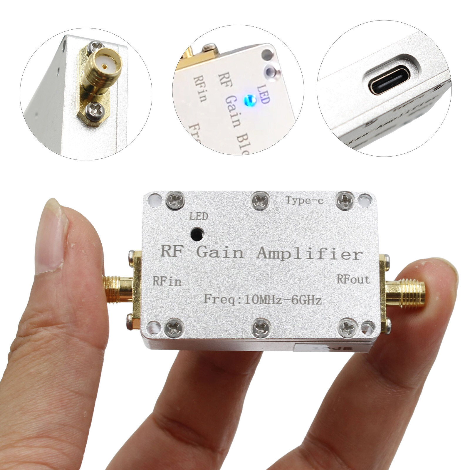 10M-6GHz RF Amplifier 40dB High Gain Driver Receiving Amplifier Signal Module US