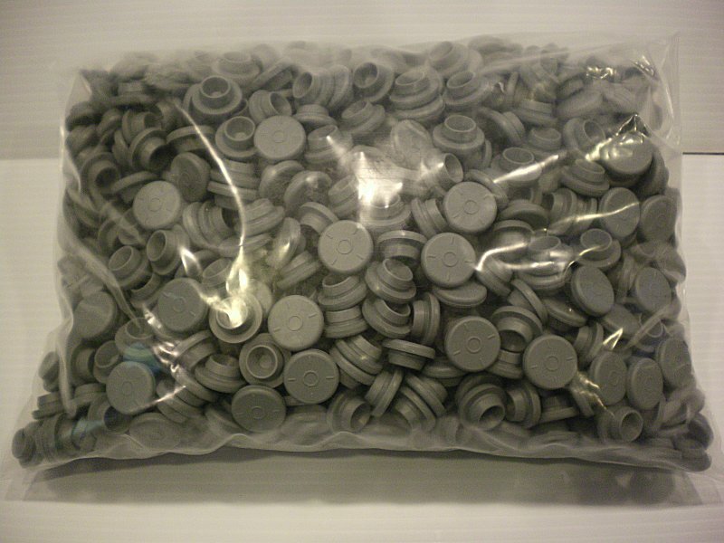 1,000 Pc Gray West Brand Rubber 20mm Serum Stoppers Lot Snap On S-127 1F