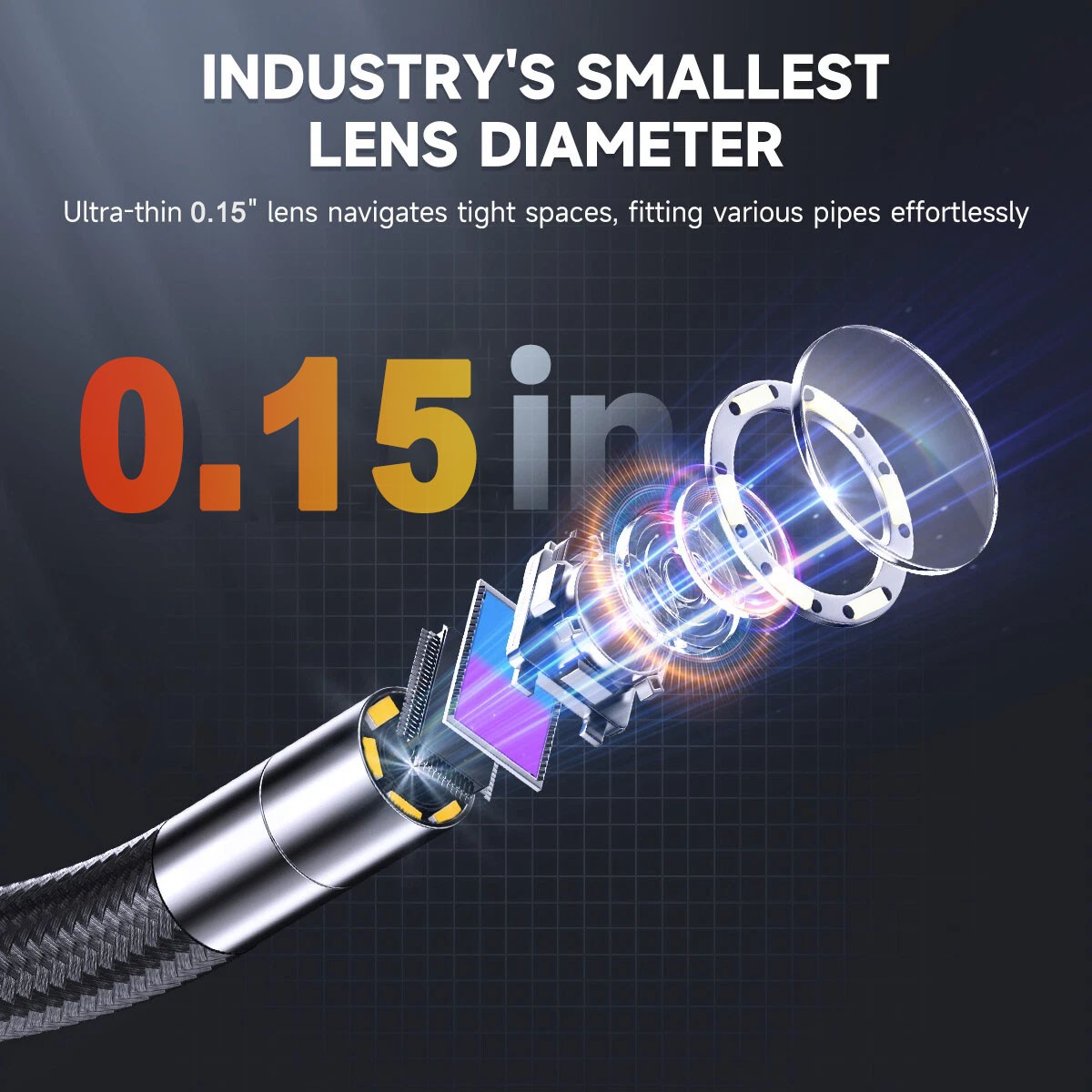 3.9mm Slim Probe Articulating Borescope Industrial Endoscope for Automotive