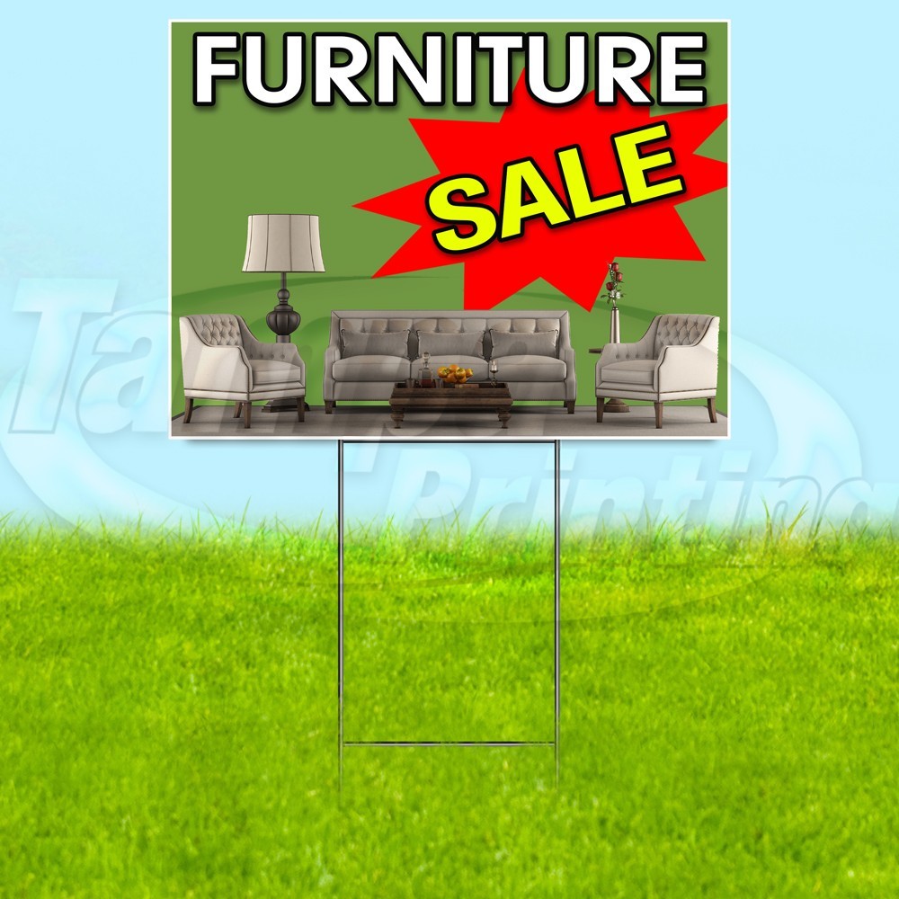 FURNITURE SALE 18×24 Yard Sign Home Plastic Corrugated WITH STAKE USA YS08101