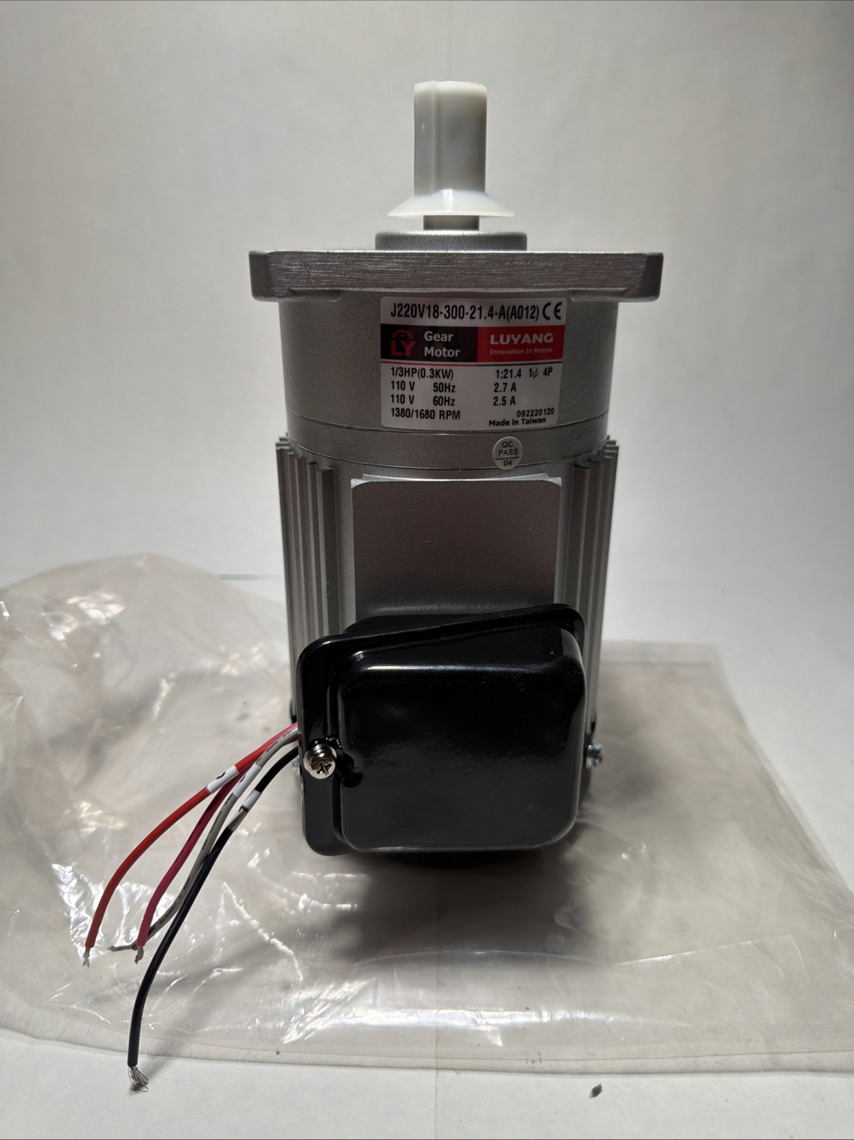 Gear Motor Luyang 1/3 Hp 1680 RPM 110V NOS In Open Box