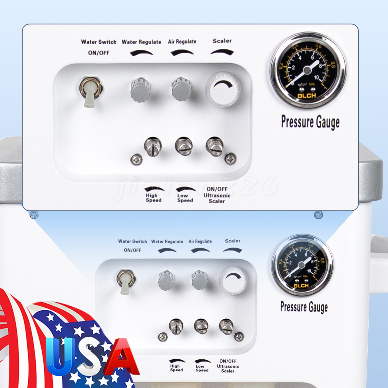 Dental Delivery Unit Air Compressor Suction Syringe 4H Built-in Electric Motor