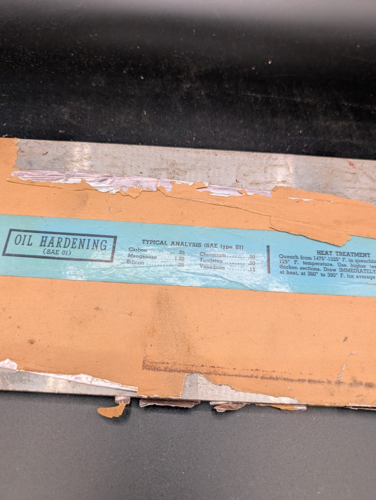 NOS Marshall Oil Hardening Precision Ground Flat Stock 5/16″ X 6″ X 18″ Type O1