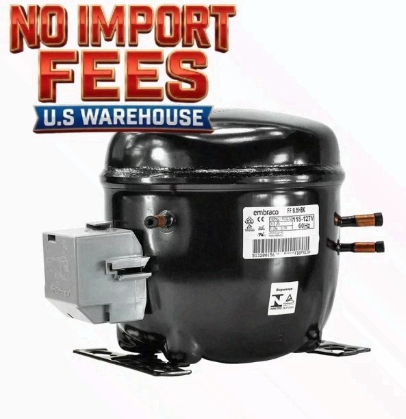 Embraco FF8.5HBK 1/4 HP Refrigeration Compressor 115V R134a 3135 BtuH
