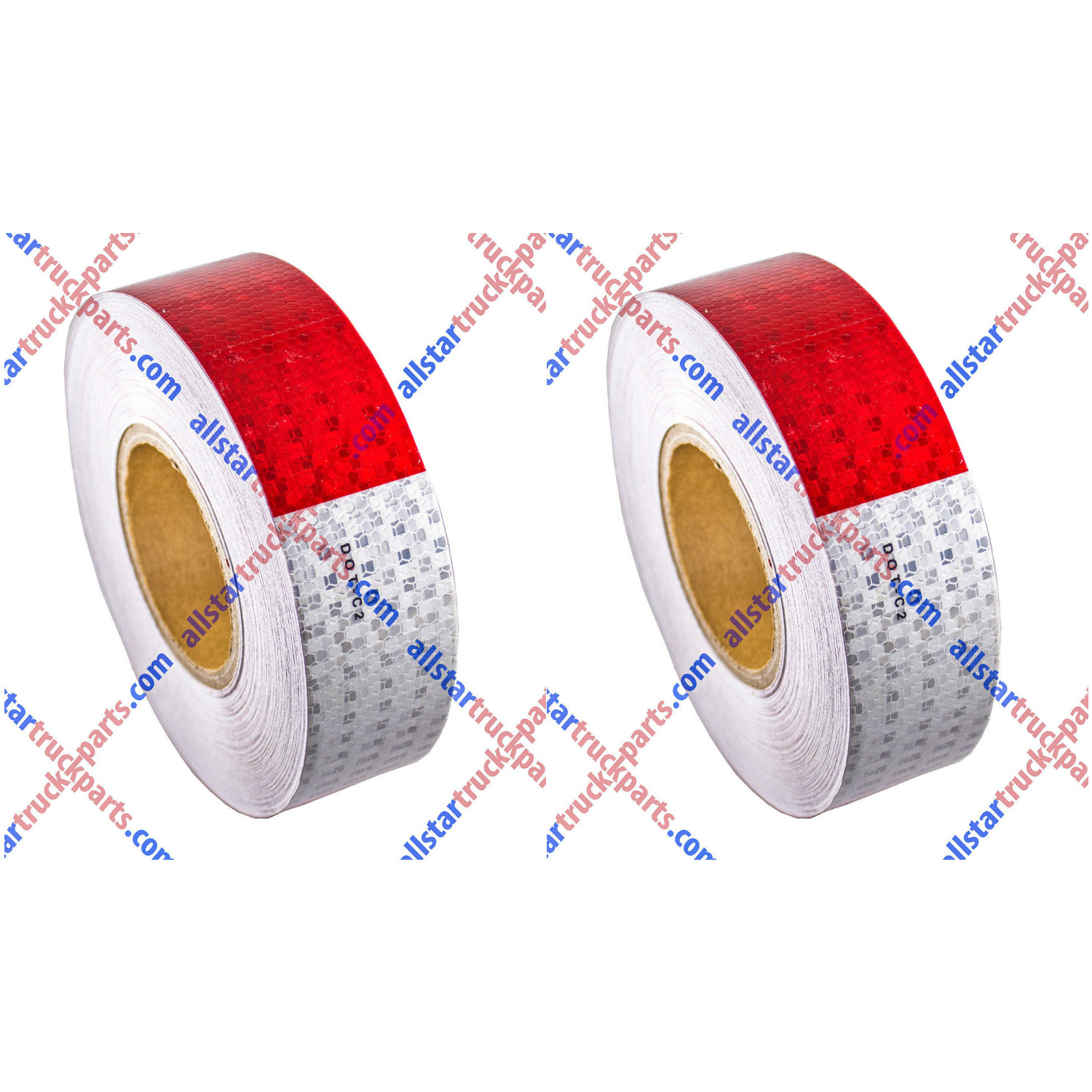 Qty2-Conspicuity Tape 2”x150’ Approved DOT-C2 Reflective Trailer Red White