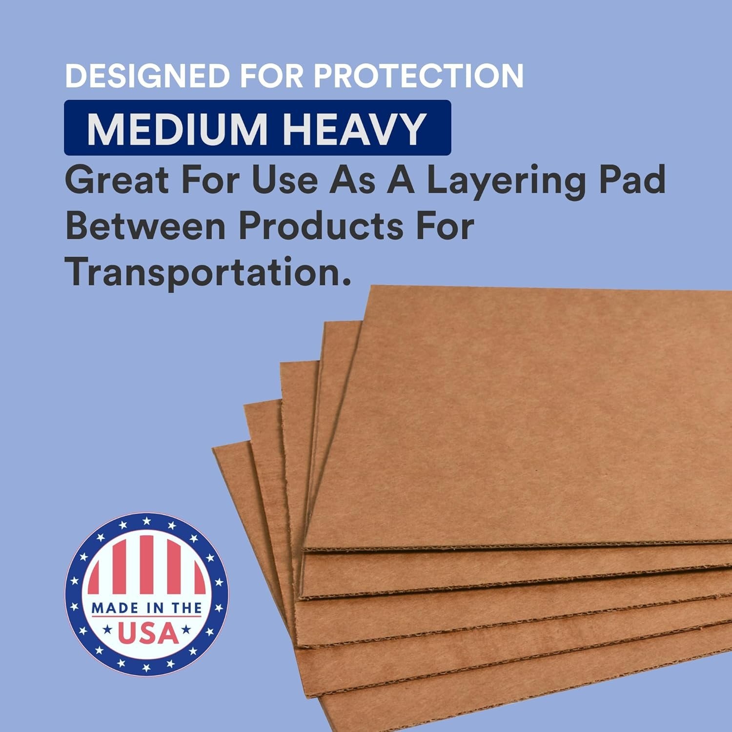Double Wall Corrugated Cardboard Sheets, 24″ x 48″, Kraft Pack of 5,