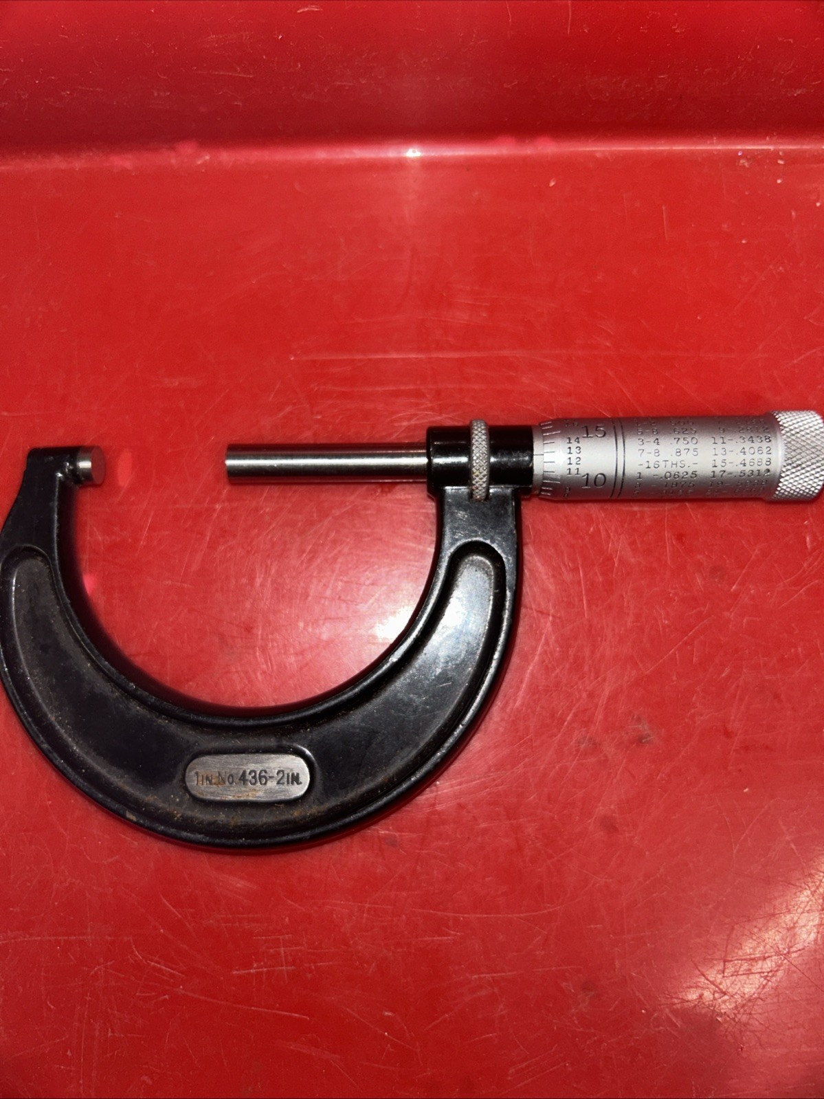 VTG Starrett Blade Micrometer No. 436-2 in. Made in the USA the L S Starrett Co.