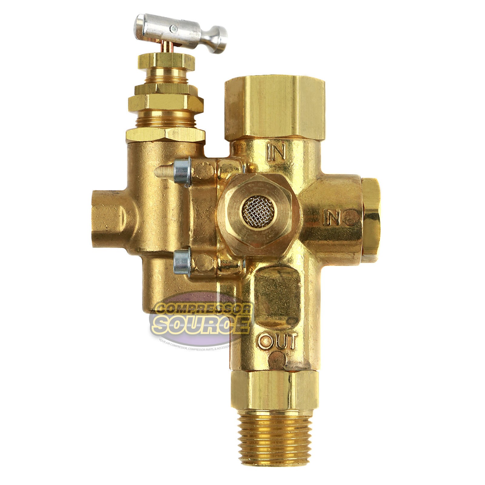 Gas Air Compressor Pilot Check Valve Combo 100-125 PSI with Unloader