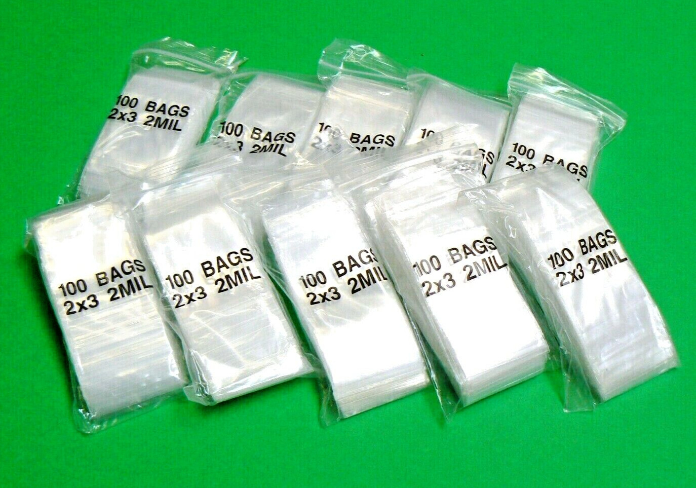 1000 Reclosable 2 mil Clear Bags 2×3 Poly Resealable 2″ x 3″ Baggies 1,000