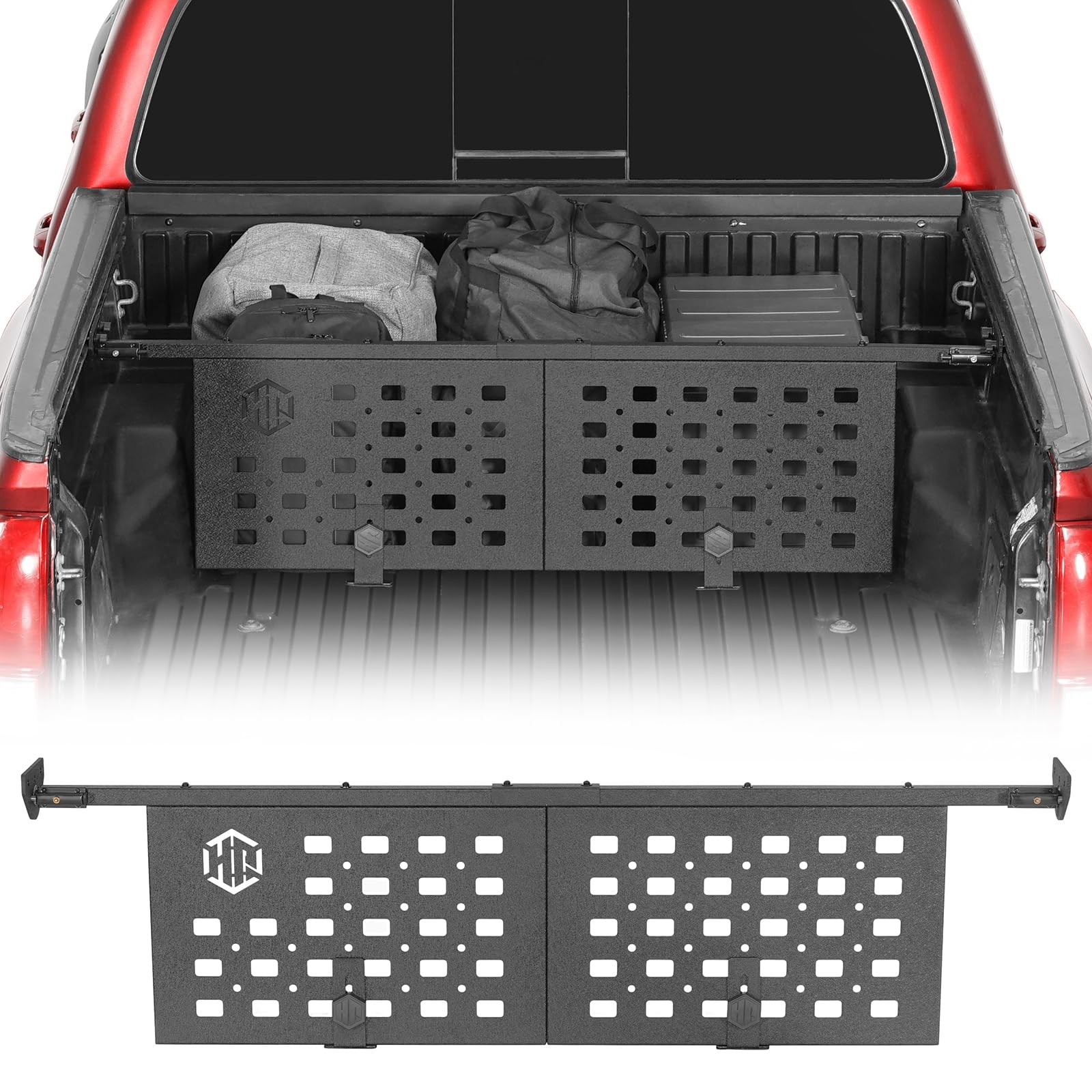 Truck Bed Divider MOLLE Panel Adjustable Quick-Lock 05-23 Tacoma No-Drill