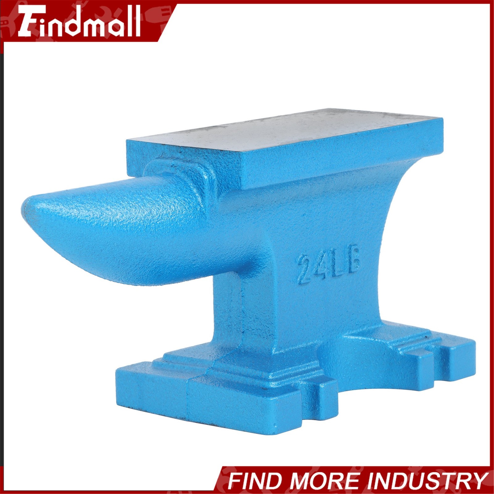 Findmall 24Lbs Cast Iron Anvil Blacksmith Anvil Hard Round Horn Forging Tool