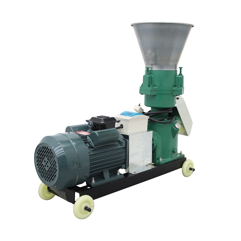 8MM Feed Pellet Mill Machine 200KG/H Fodder Press Pelletizer 3 Head Rollers 220V