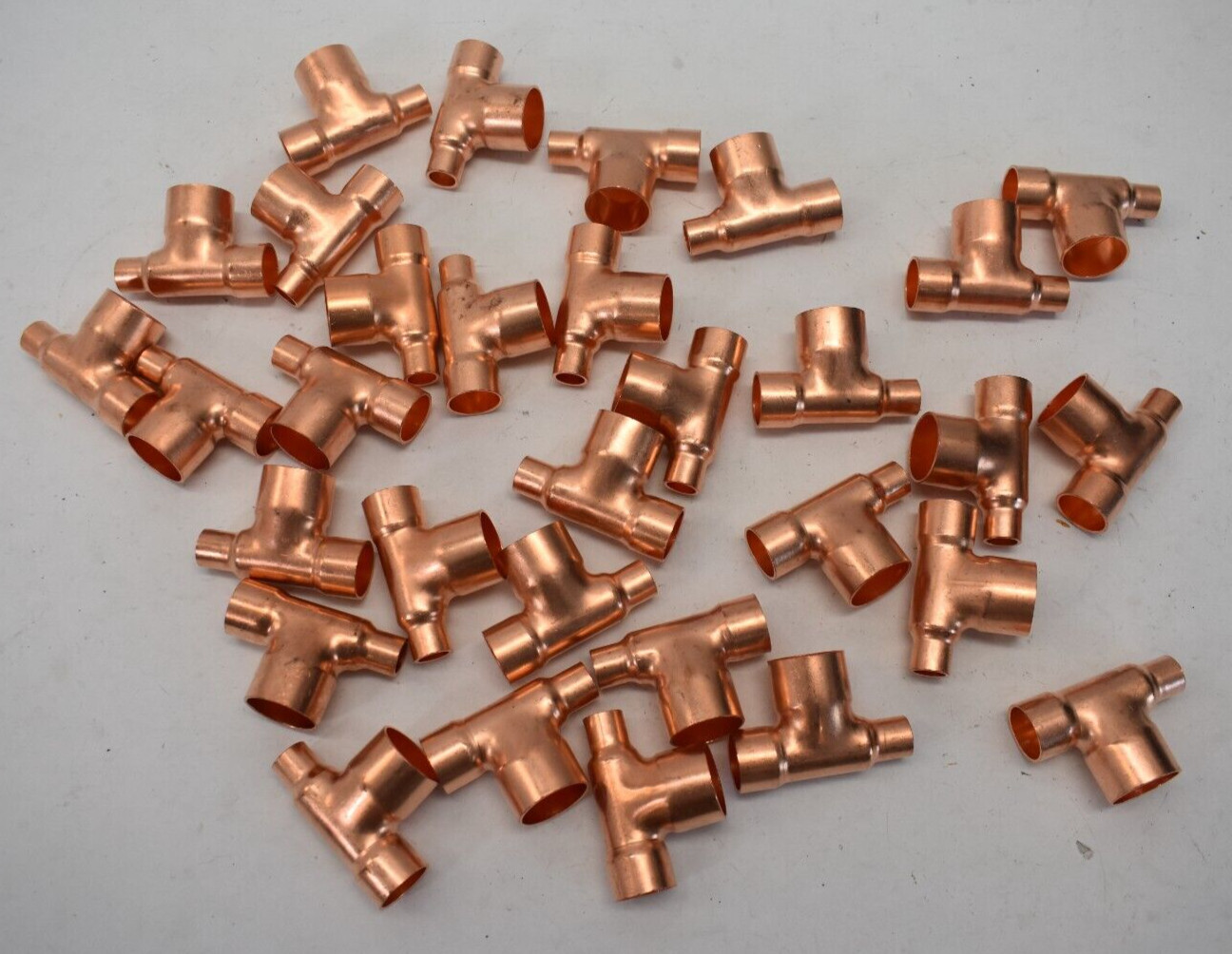 Lot of 31 Wrot Copper Pipe Tee Fittings C x C x C Solder Joint Replacements