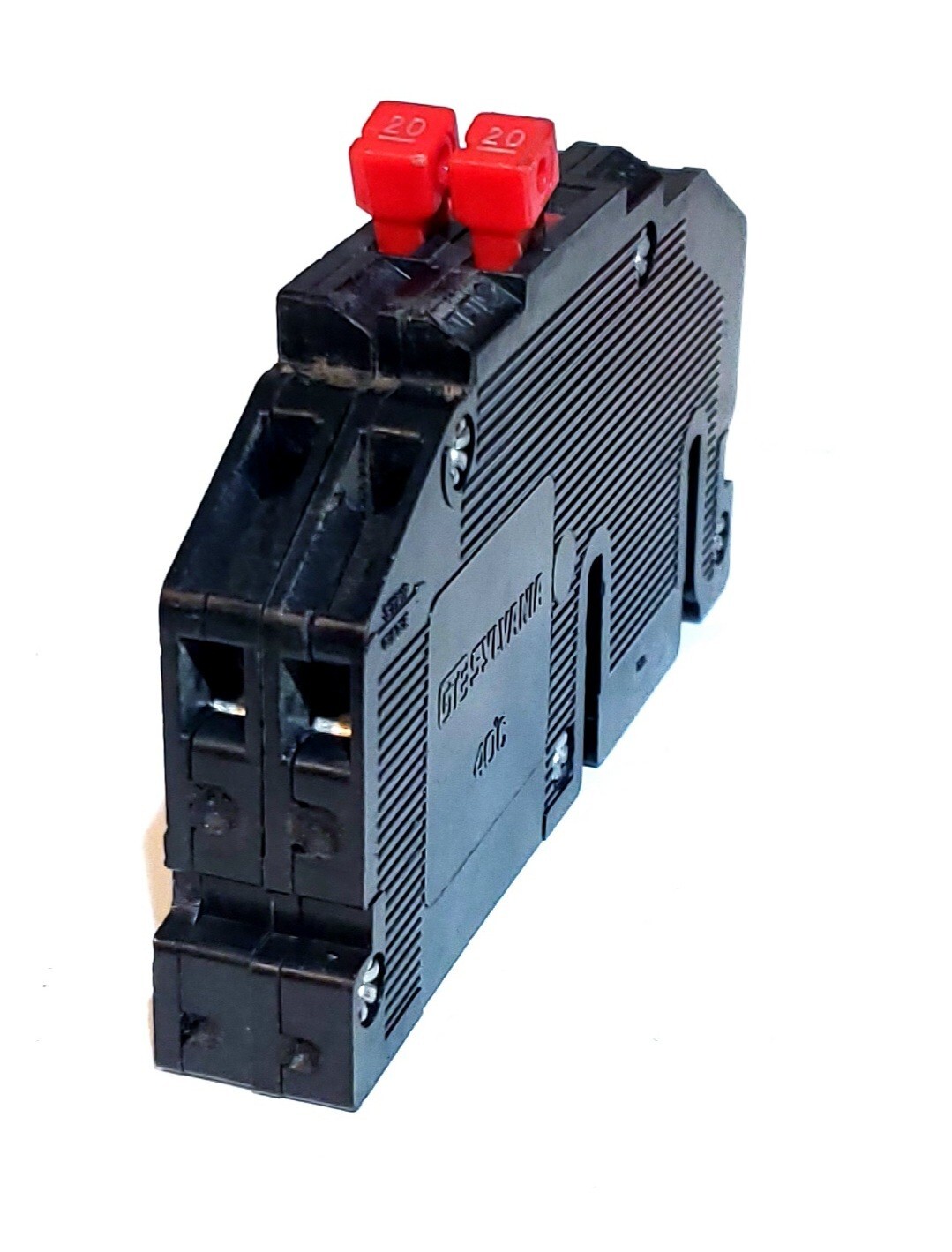 Type RC38AL Zinsco or GTE Sylvania 2-Pole 20A Thin Circuit Breaker (Black)