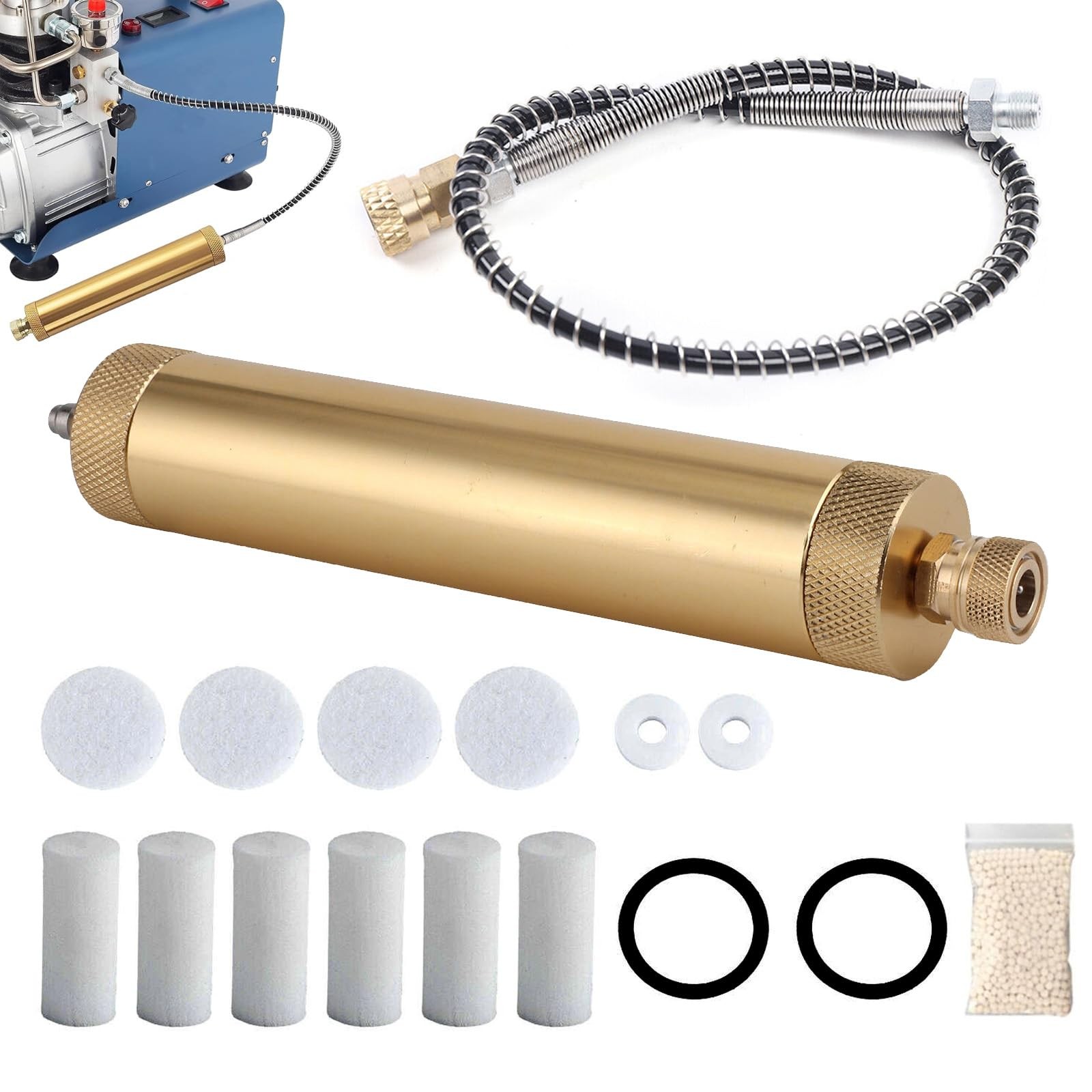 17 Piece Air Compressor Filter Kit Water Separator Compressor PCP Air Filter…