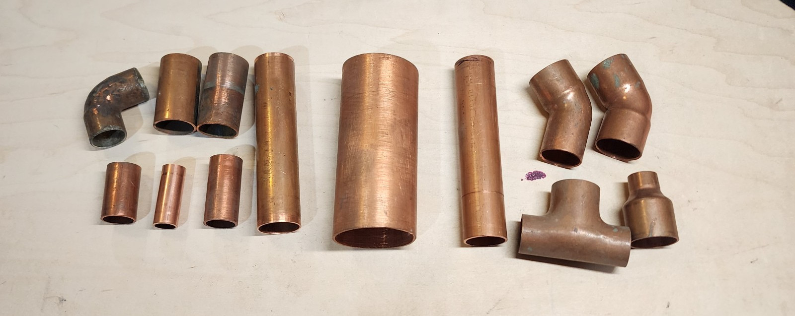 LOT OF 13 MICS COPPER PIECES 2.8 POUNDS