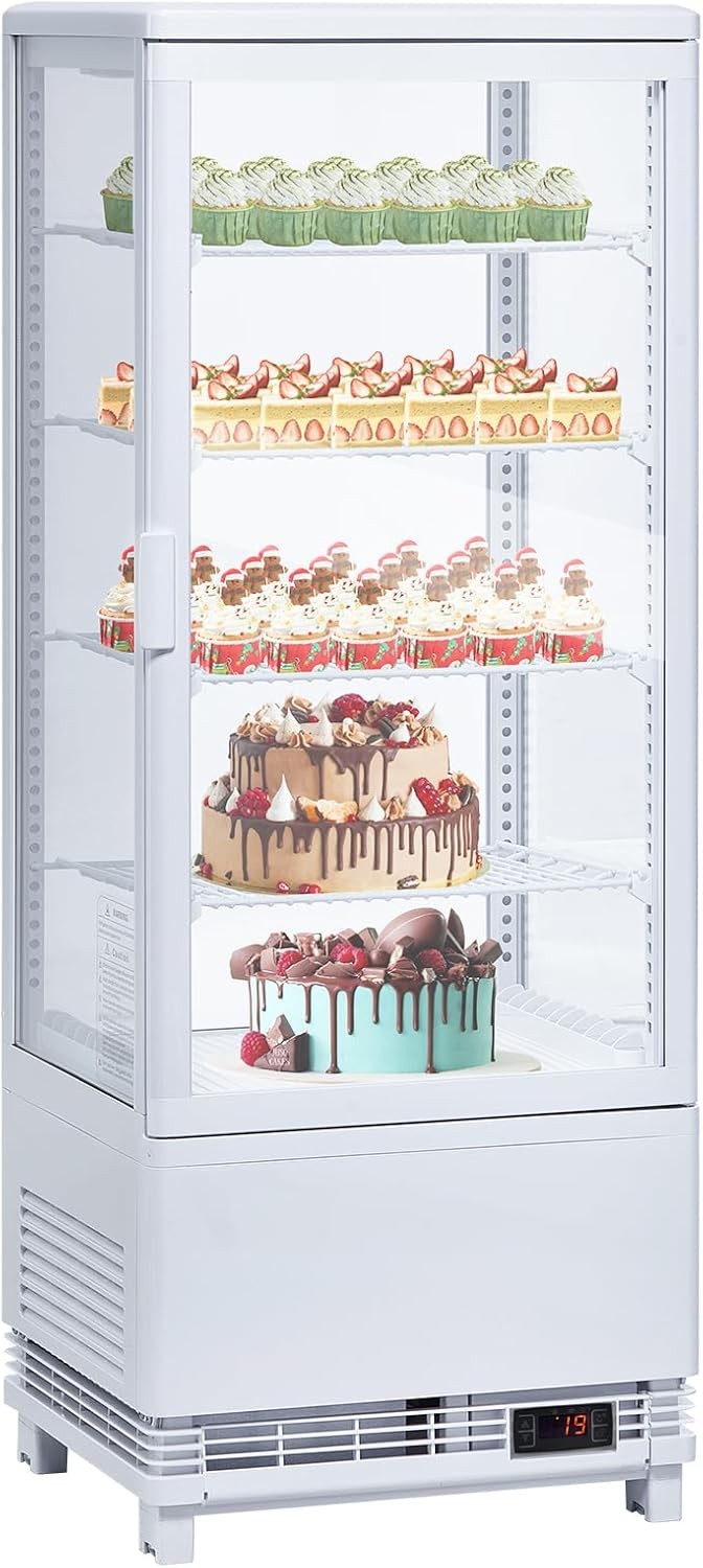 Commercial Display Refrigerator 3.5 Cu Ft Countertop Double Glass