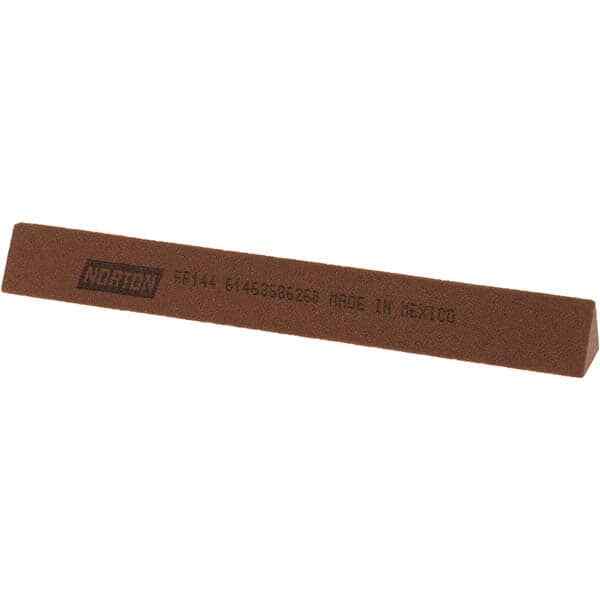 Norton FF144 Fine AO India Triangular Stone: 4” Long x 1/2” Wide x 1/2″ Thick