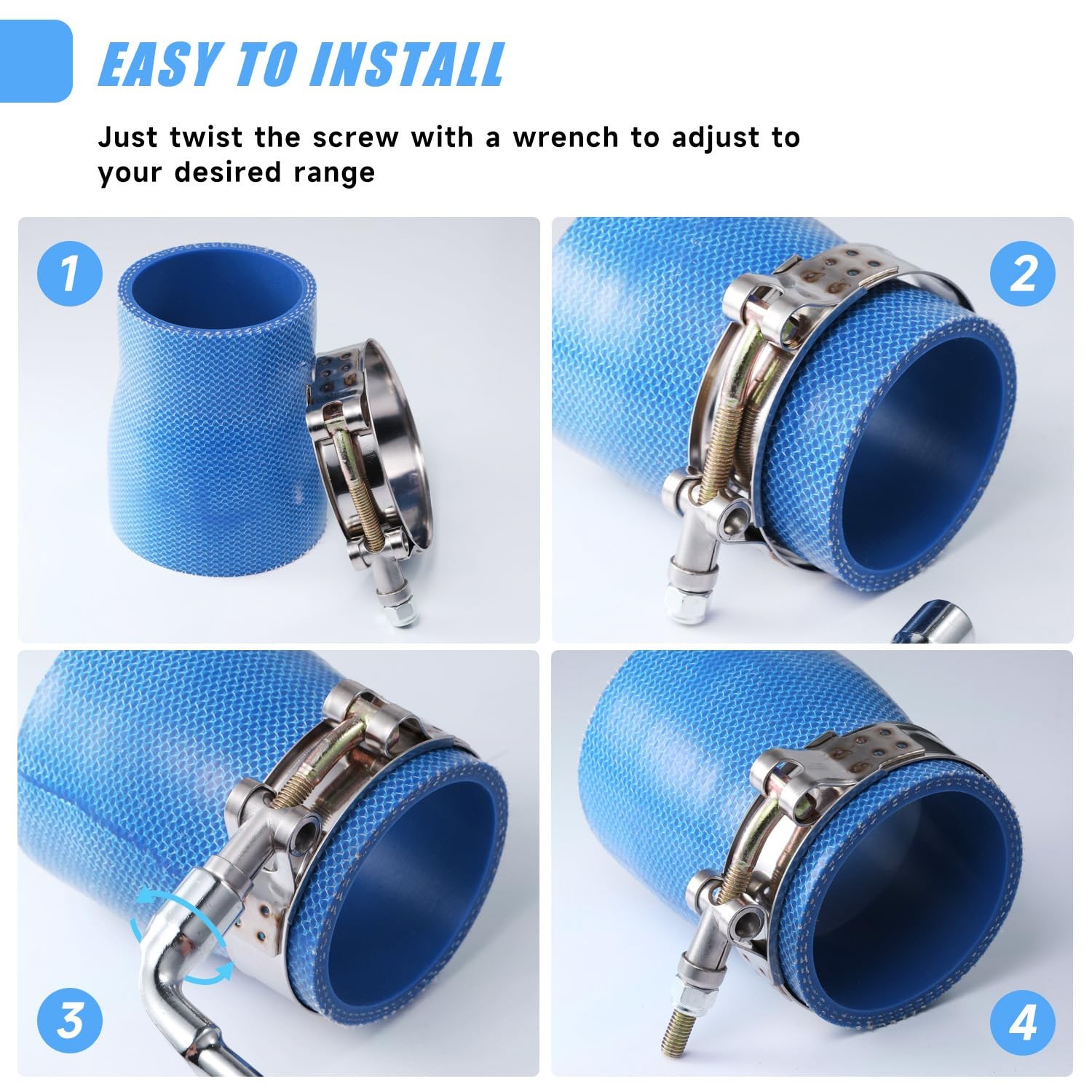 SEKSUALA 12Pack 2.5″ T Bolt Hose Clamps – 304 2.75 – 3.07 inches, 12pack