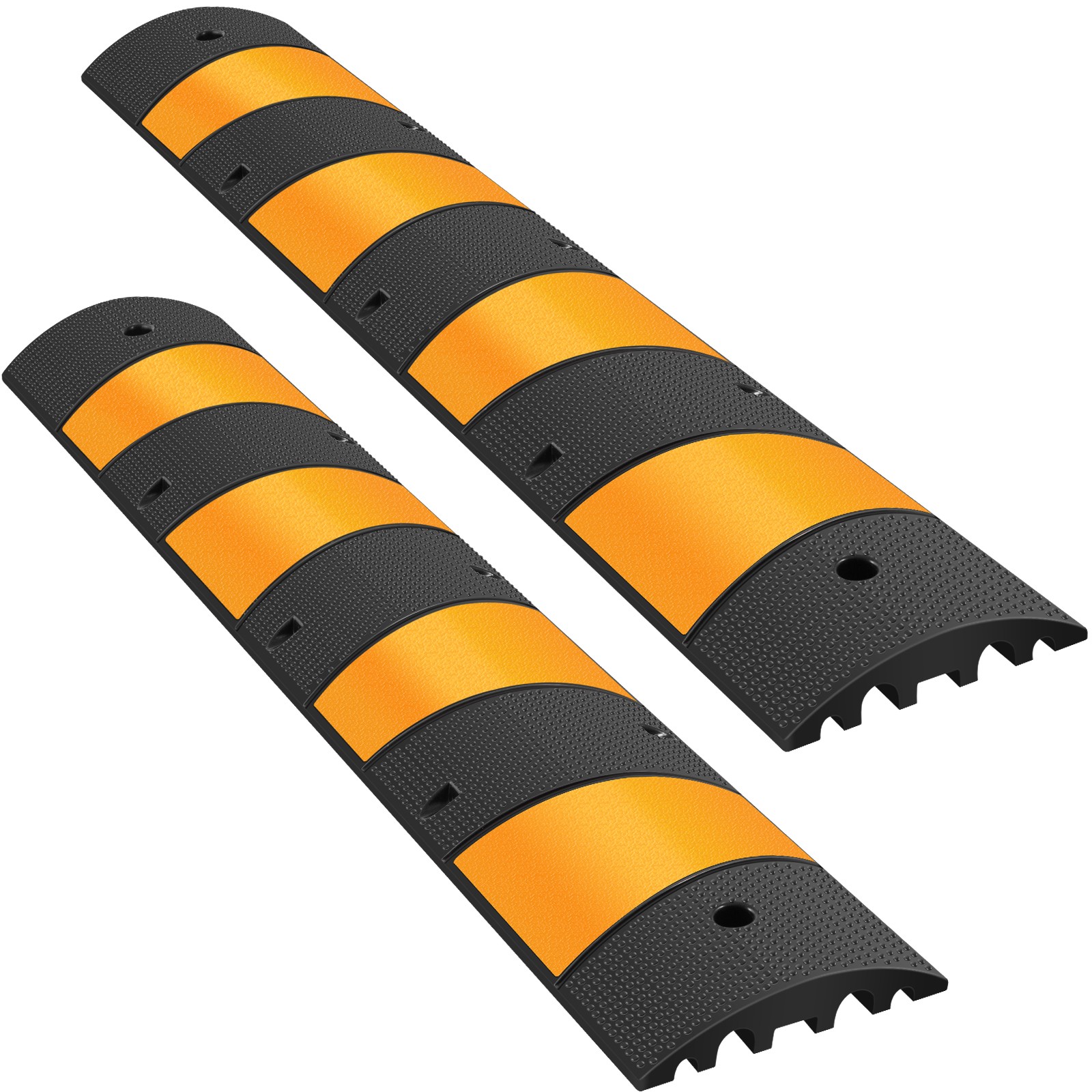VEVOR Modular Rubber Traffic Speed Bump 2 Channel Cable Protector Ramp