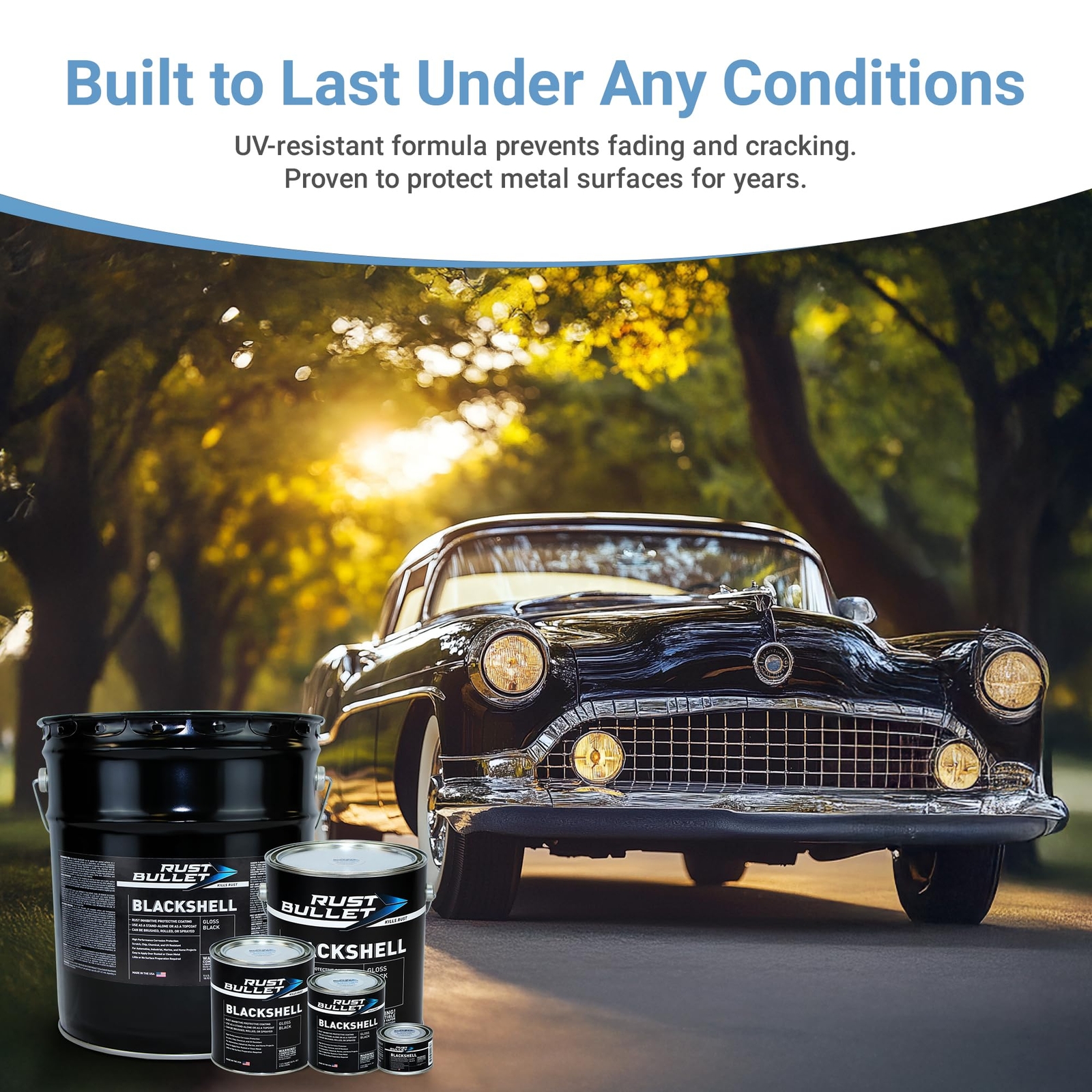 RUST BULLET Gloss Black – 1 Quart Corrosion Preventive Paint for Metal