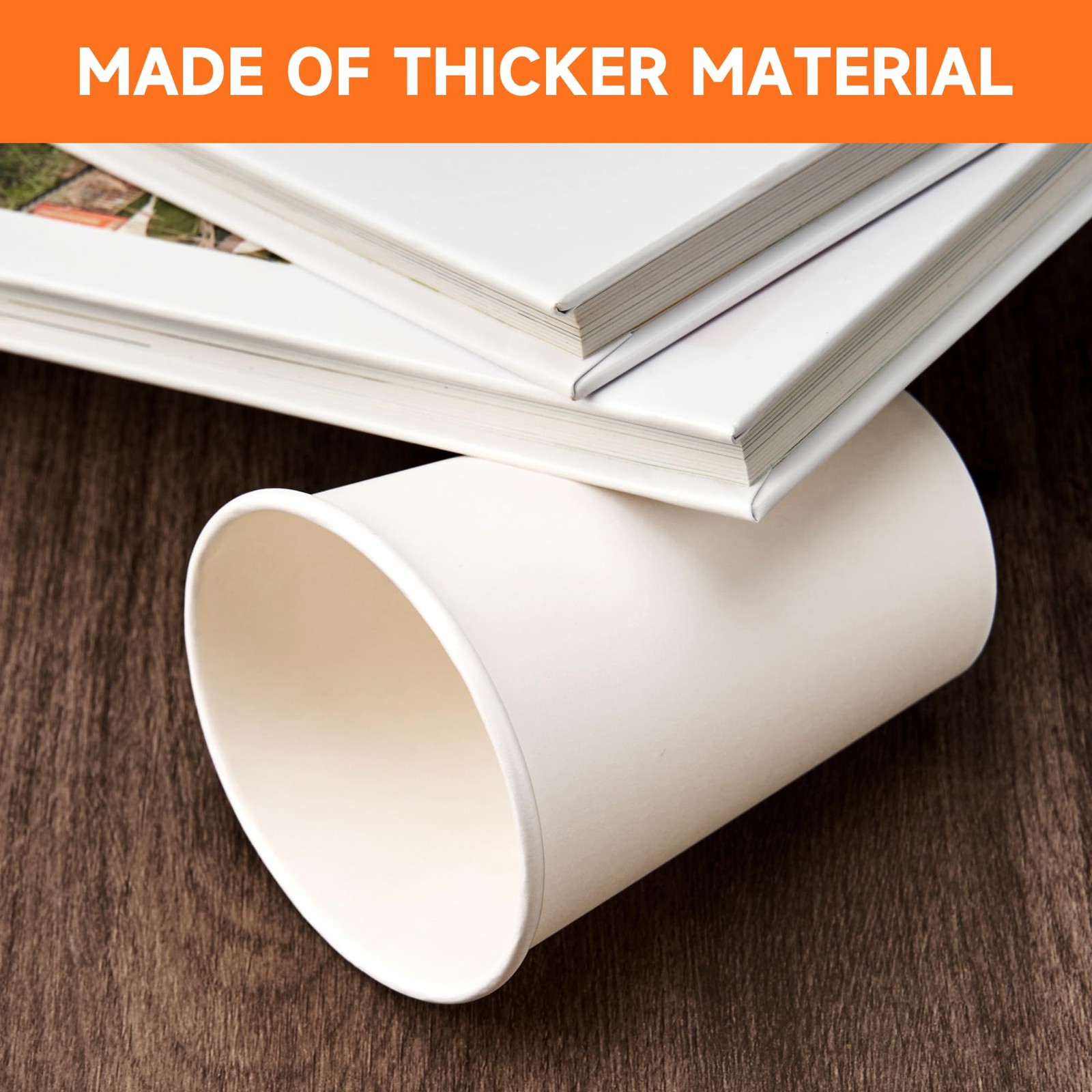 12 Oz Disposable Paper Coffee Cups Thick White Cups 100 Pack