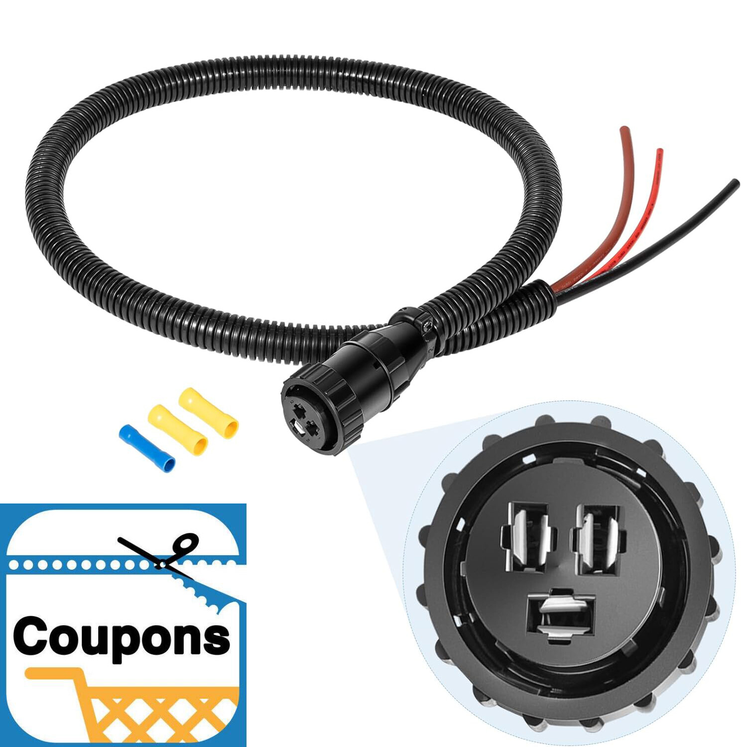 3 Pin Aux Power Connector Kit For Case IH 187103A1 For Ford New Holland 86511459