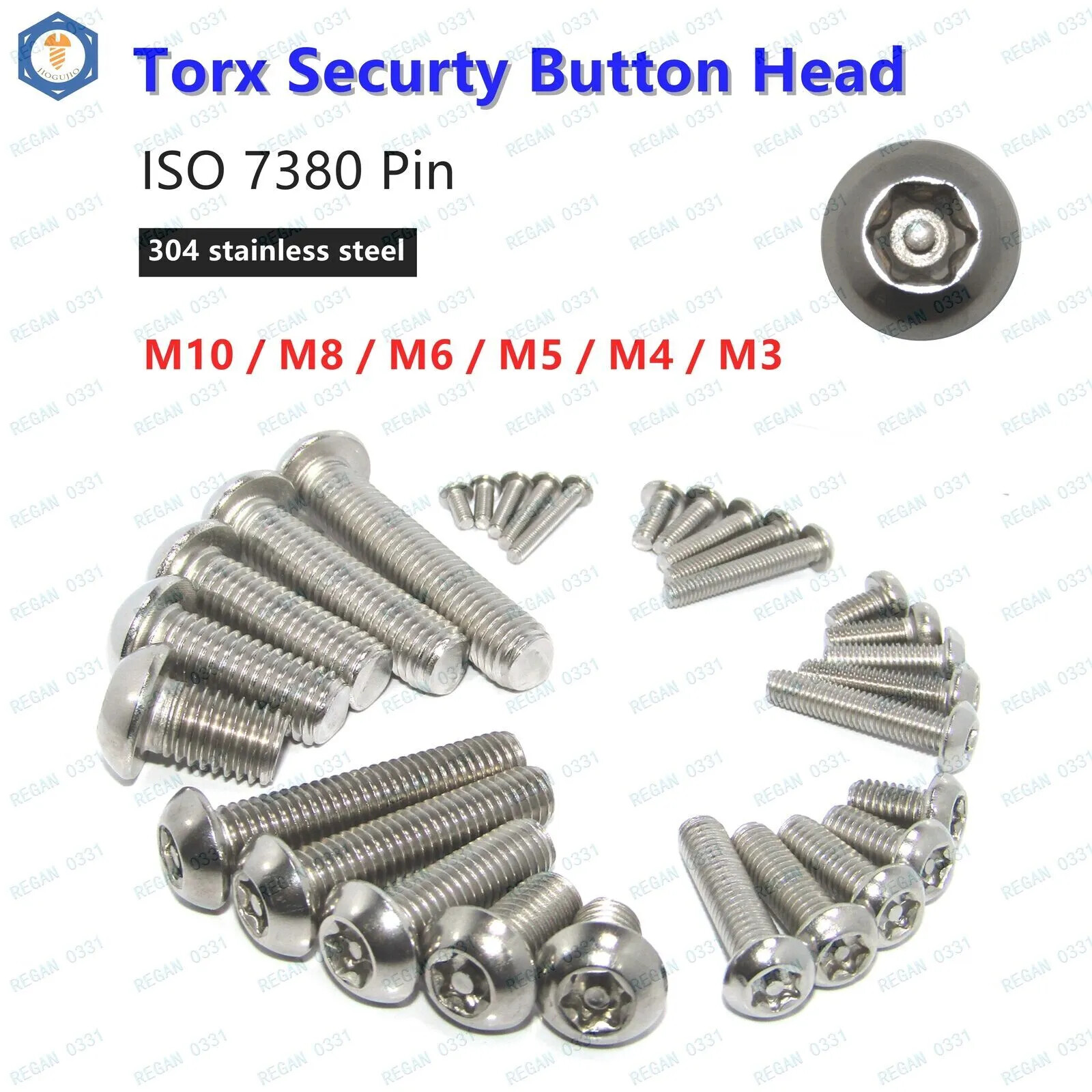 M6 / M8 304(A2)SS Pin Tamper Torx Security Button Head Machine Screw M6 M8 Bolts