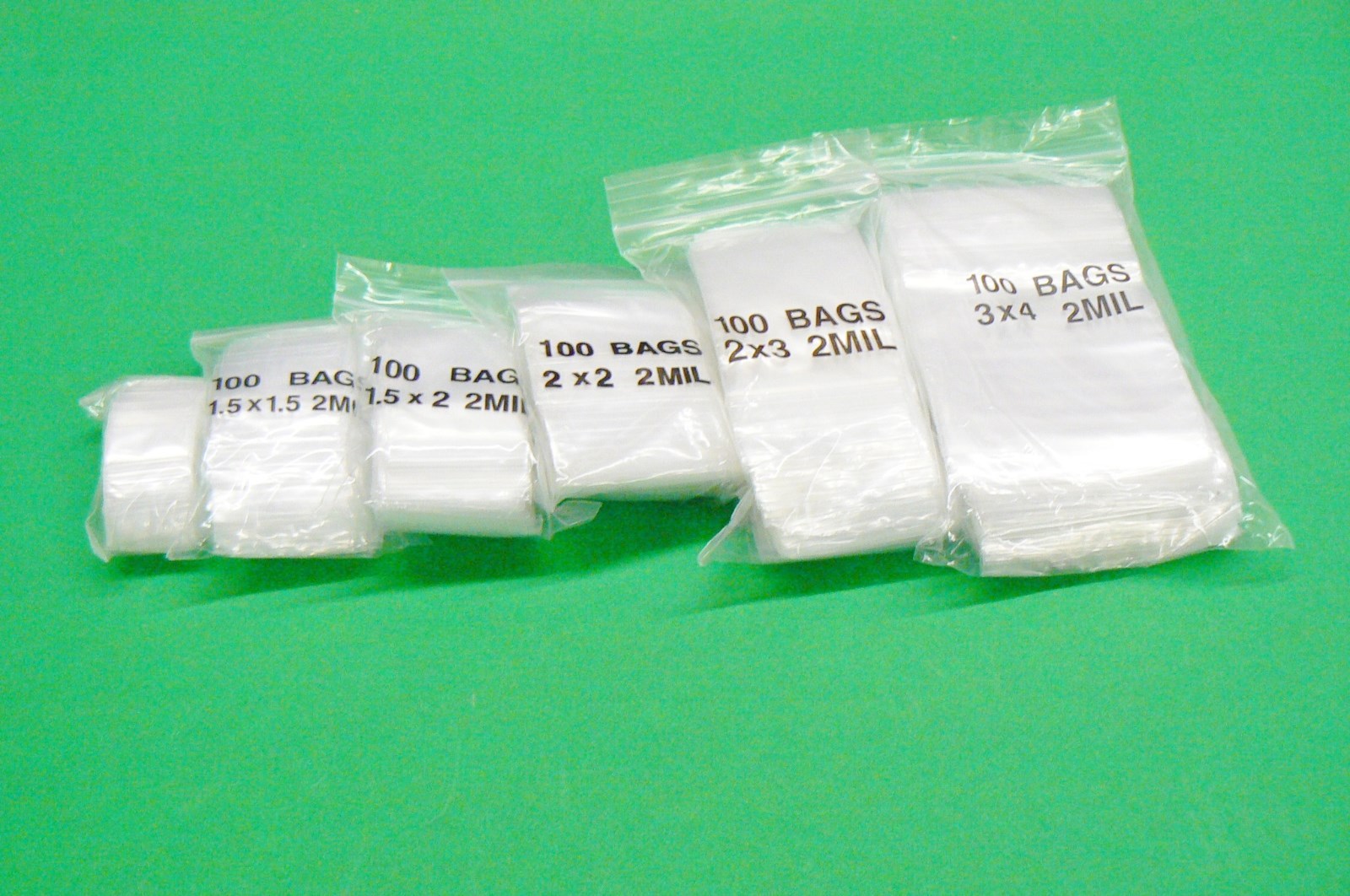 600 Bags Clear 2 mil Assorted Reclosable Bags Small Size Assortment Baggies