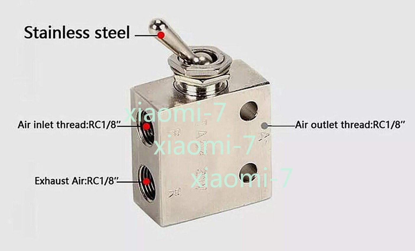 Pneumatic Valve TAC2-31V 2 Position 3 Way Toggles Mechanical Valve With Fitting