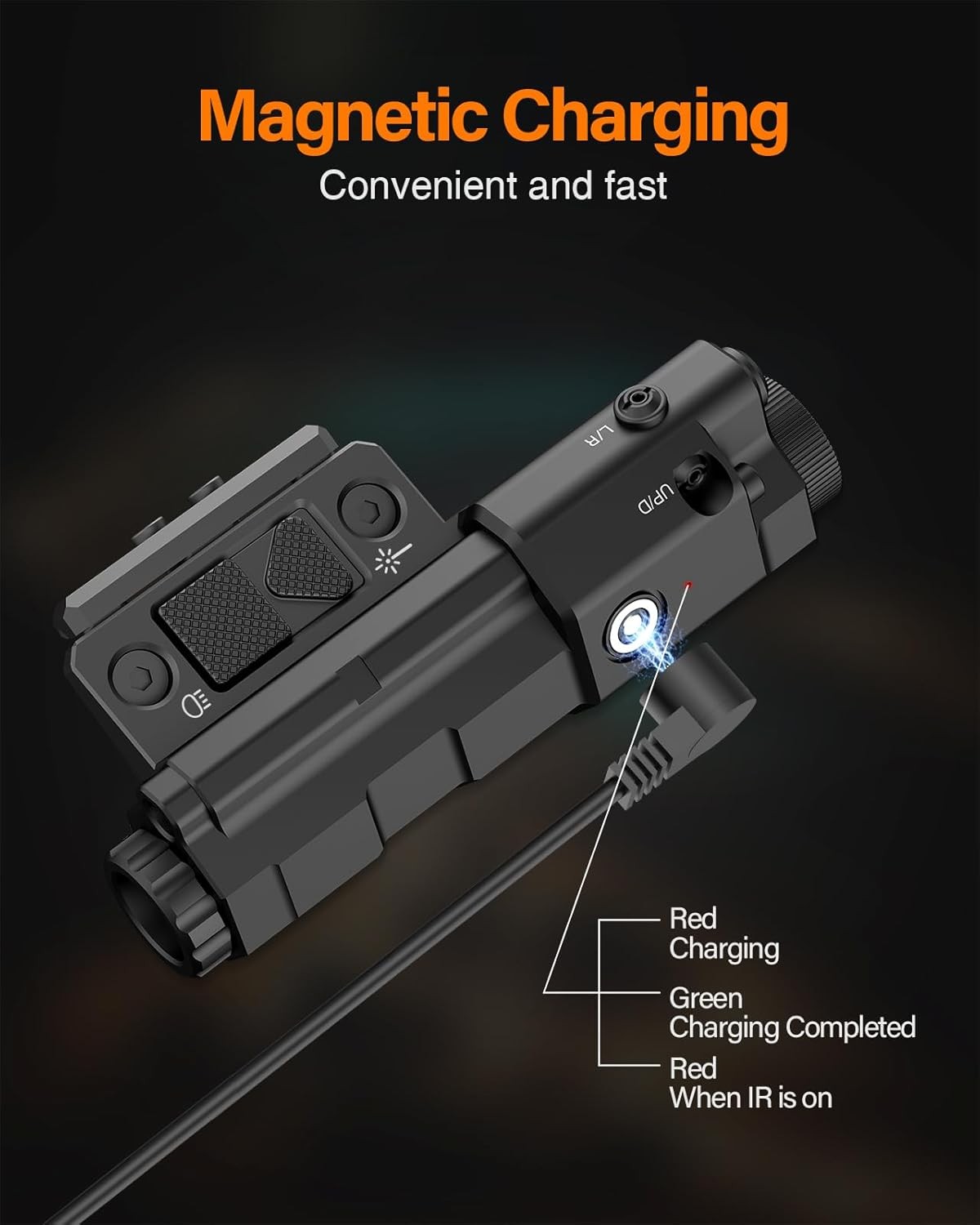 Mlok Picatinny Mounted 940nm IR Illuminator Flashlight Laser Combo Black