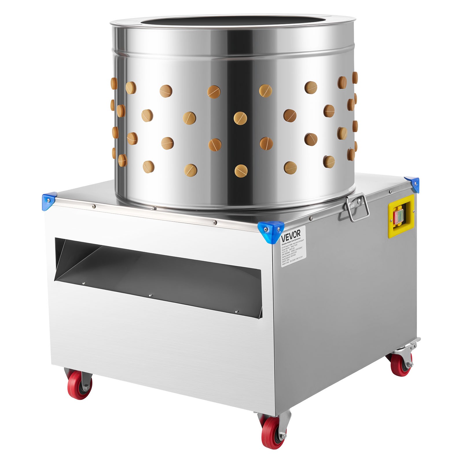 VEVOR 23.6″ Electric Chicken Plucker Machine 2200W & 275RPM 119 Fingers & Wheels