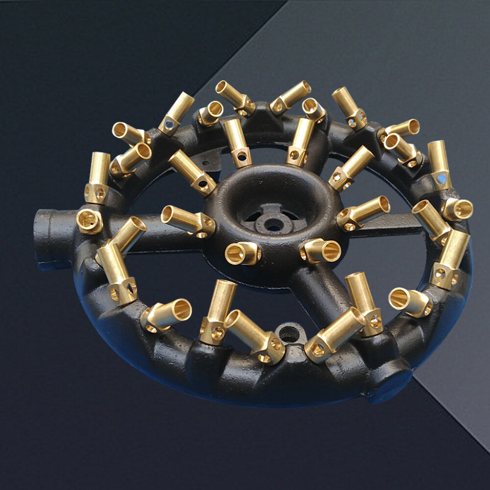 Jet Burner Natural Gas Commercial 32 Tips Cast Iron & Brass Wok Burner