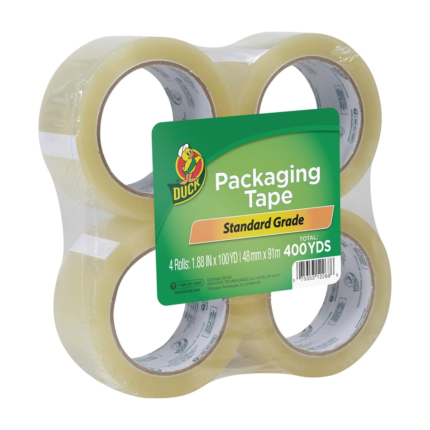 Brand Standard Packaging Tape Refills – 4 Extra Long Rolls of Clear Packing Tape