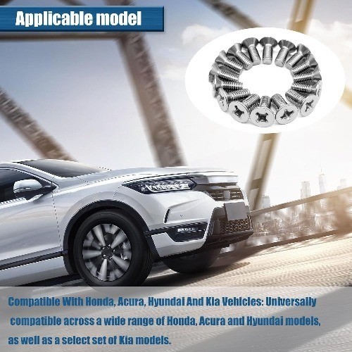 16-Pack Stainless Steel Brake Disc Rotor Screws for Front Color: 16 PCS Silver