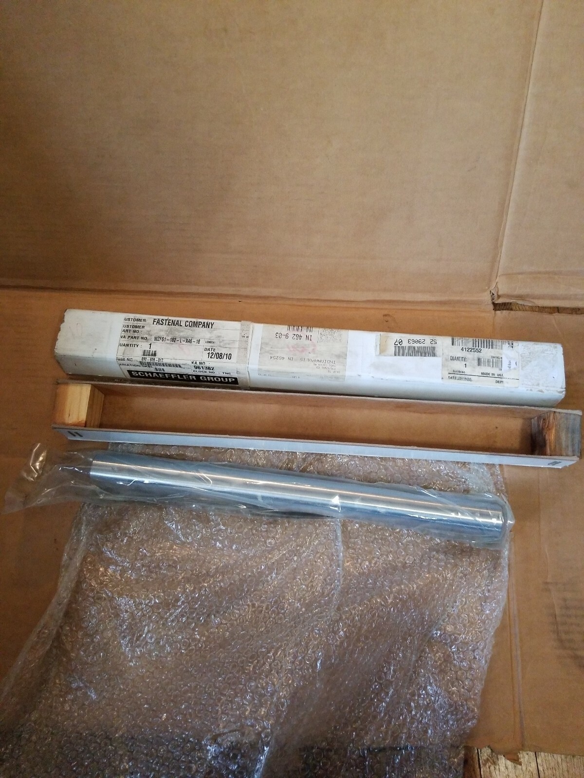 INA Solid Linear Shafting 1-1/2″OD x 18″L Ra0,3 Zinc Alloy Plated Ground Steel