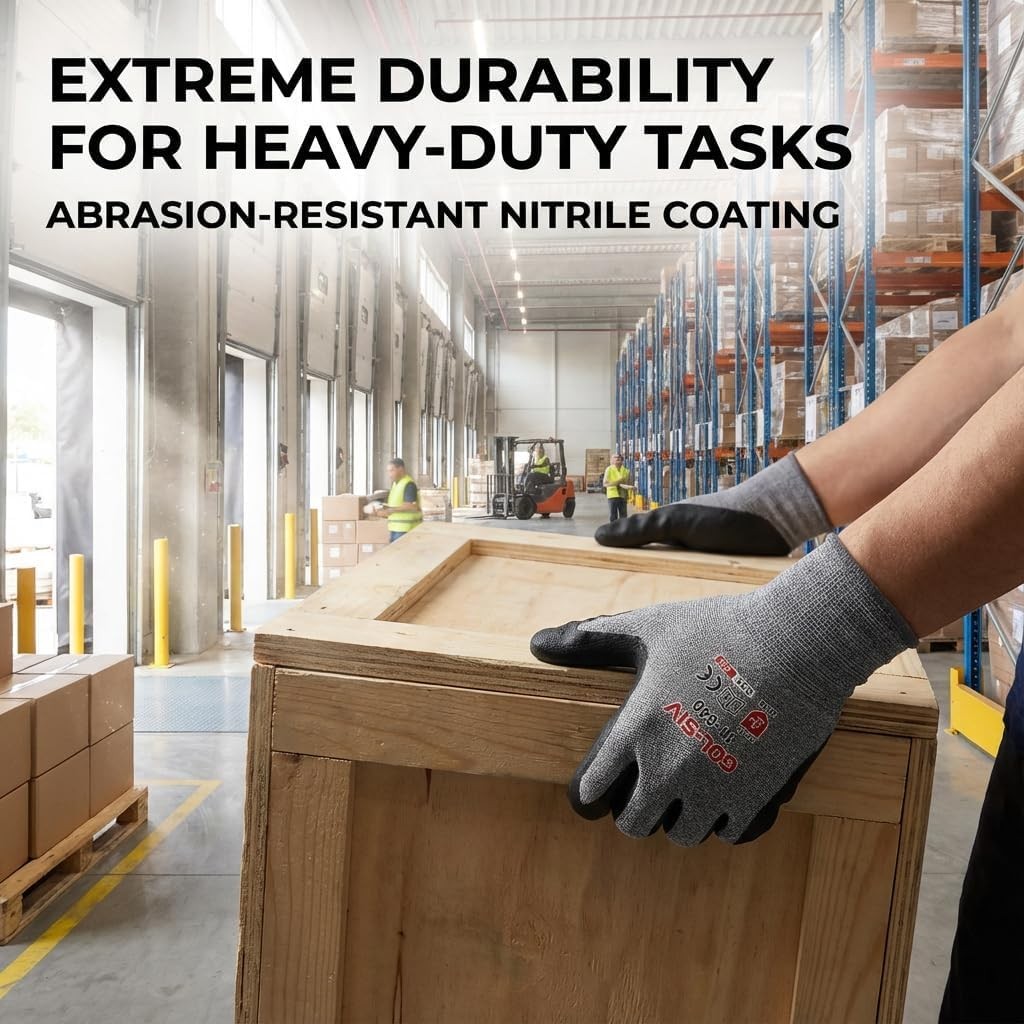 15-Gauge Micro-Foam Nitrile Work Gloves for Men and Women, Precision Assembly…