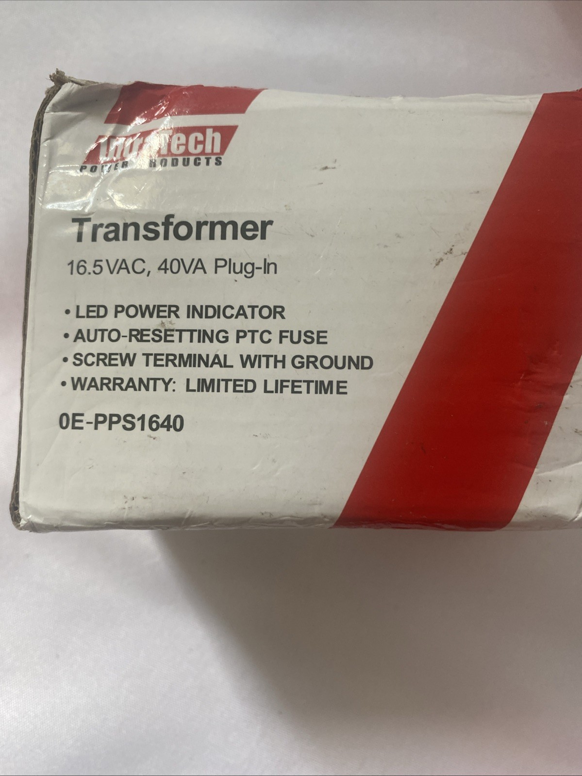 UltraTech Wall Plug In Transformer 16.5 VAC 40VA 0E-PPS1640 Auto Resetting 120V